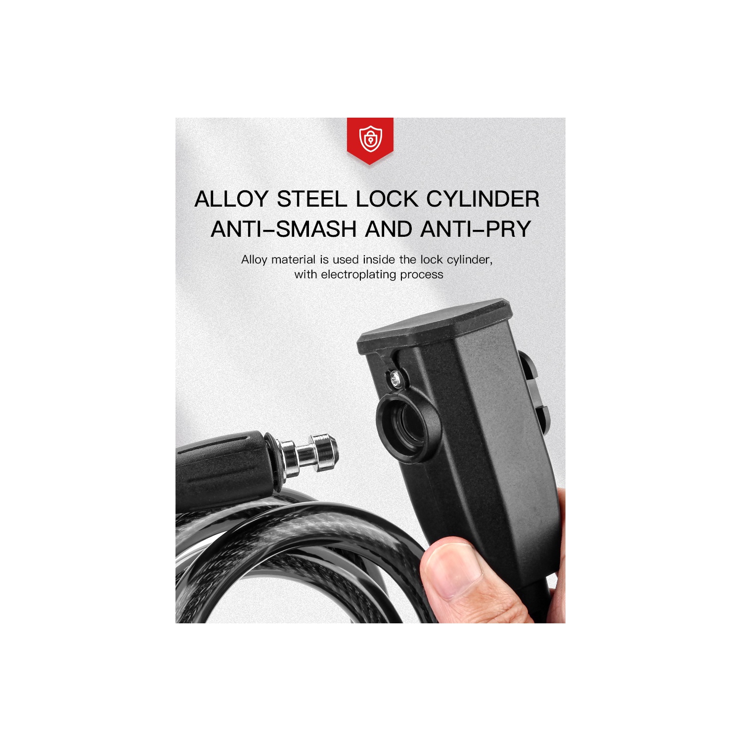 Fingerprint Bicycle Lock, Smart Cable Lock with Keyless Biometric