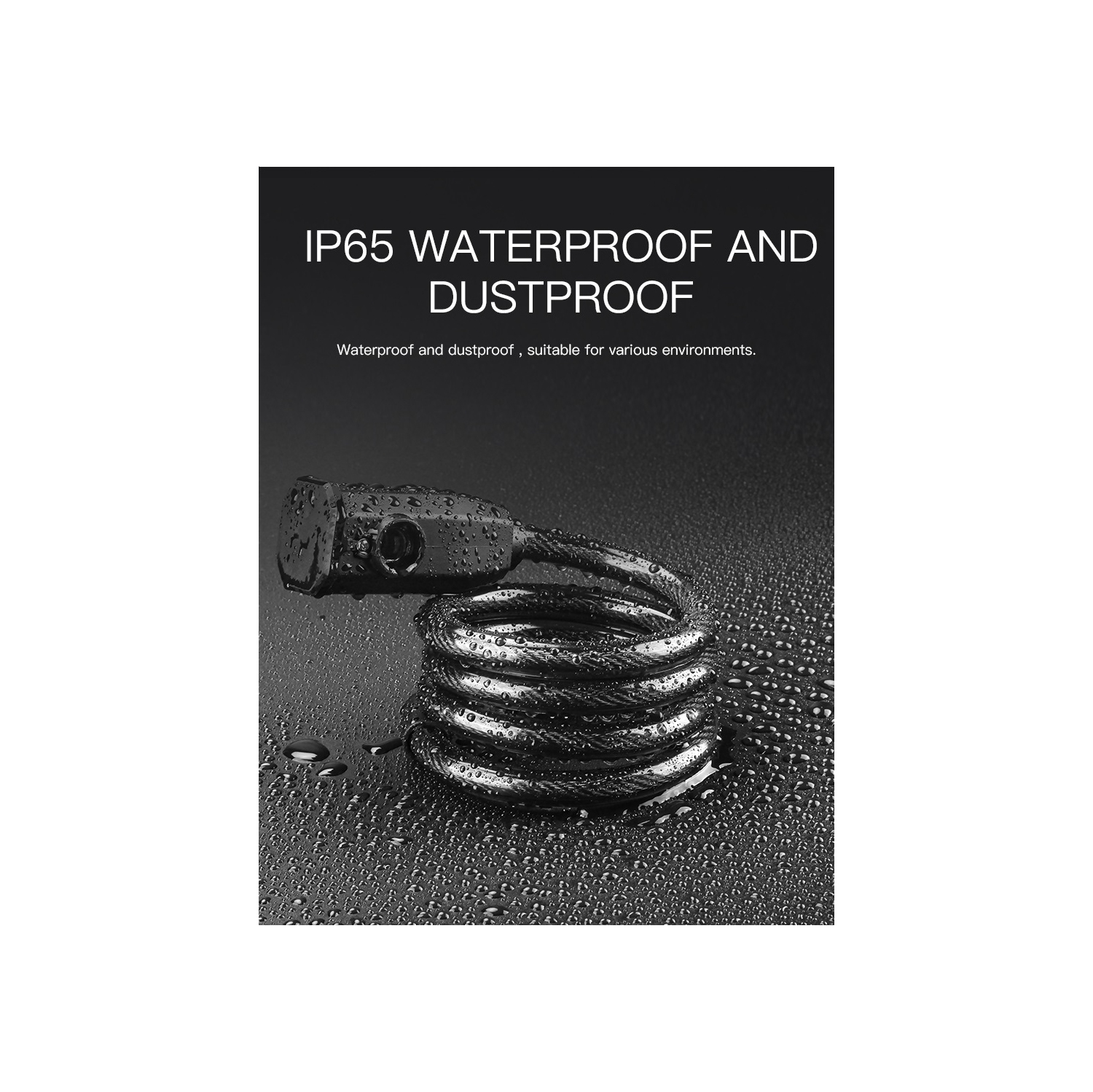 Fingerprint Bicycle Lock, Smart Cable Lock with Keyless Biometric