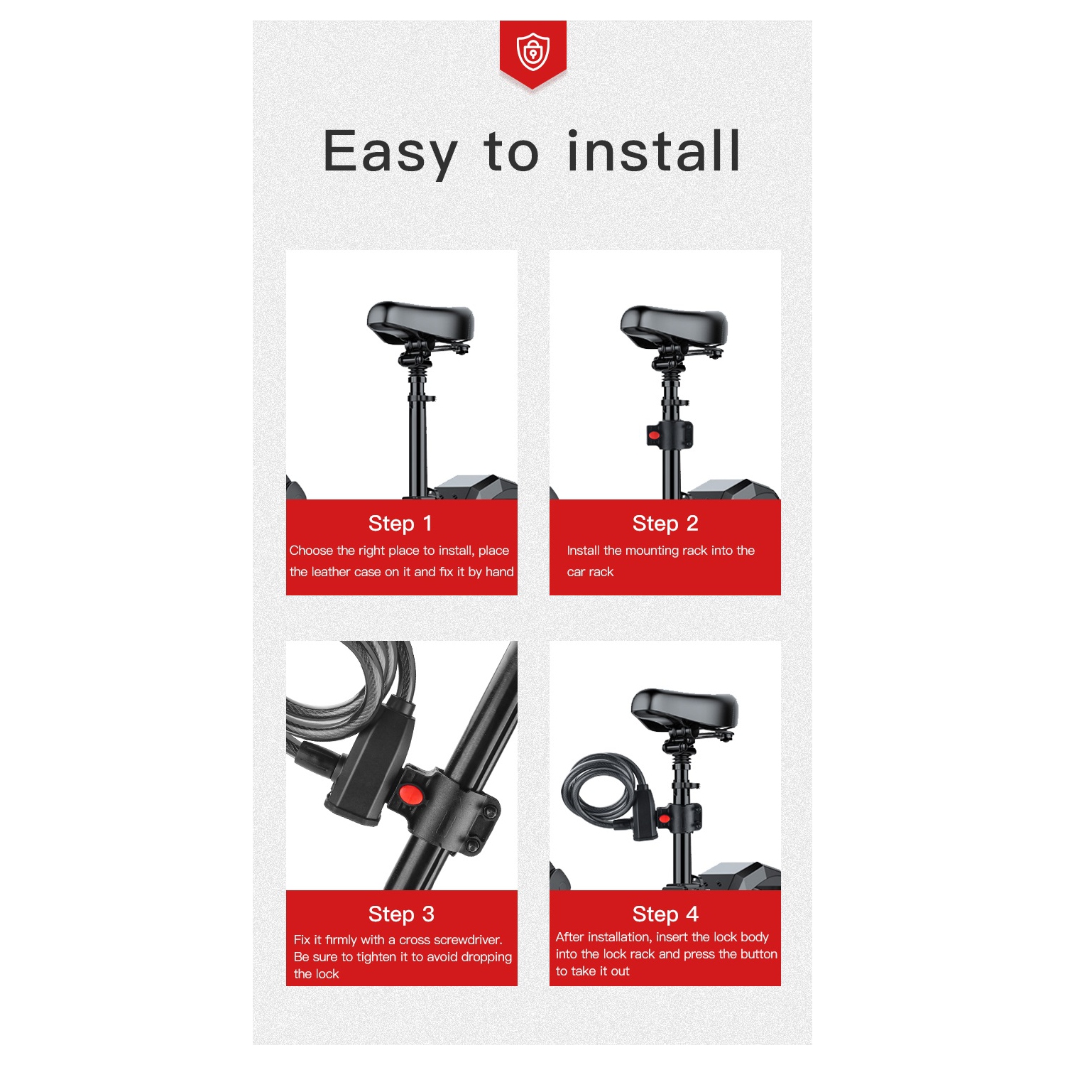 Fingerprint Bicycle Lock, Smart Cable Lock with Keyless Biometric