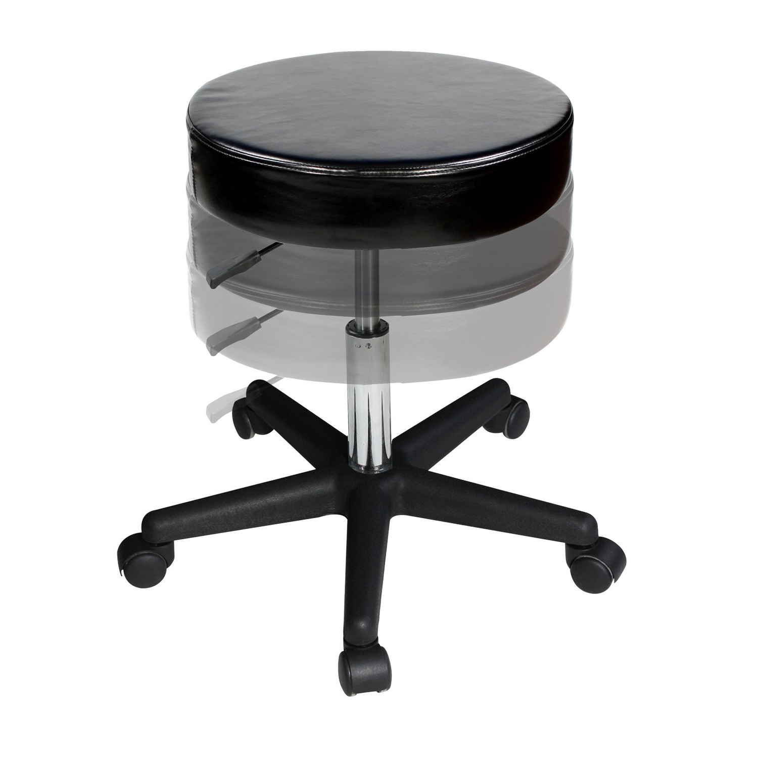 Tabouret hydraulique pivotant polyvalent à hauteur ajustable et pivotant de Master massage pour salon, beauté, maison et bureau - Noir