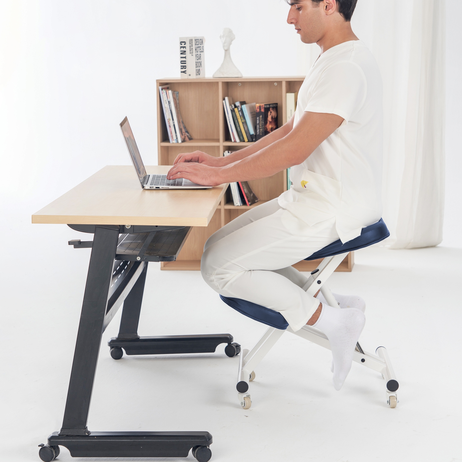 Master Massage Ergonomic Metal Foldable Posture Kneeling Chair for Office –Metal Folding Kneeling Posture Chair for Home and Office-Posture