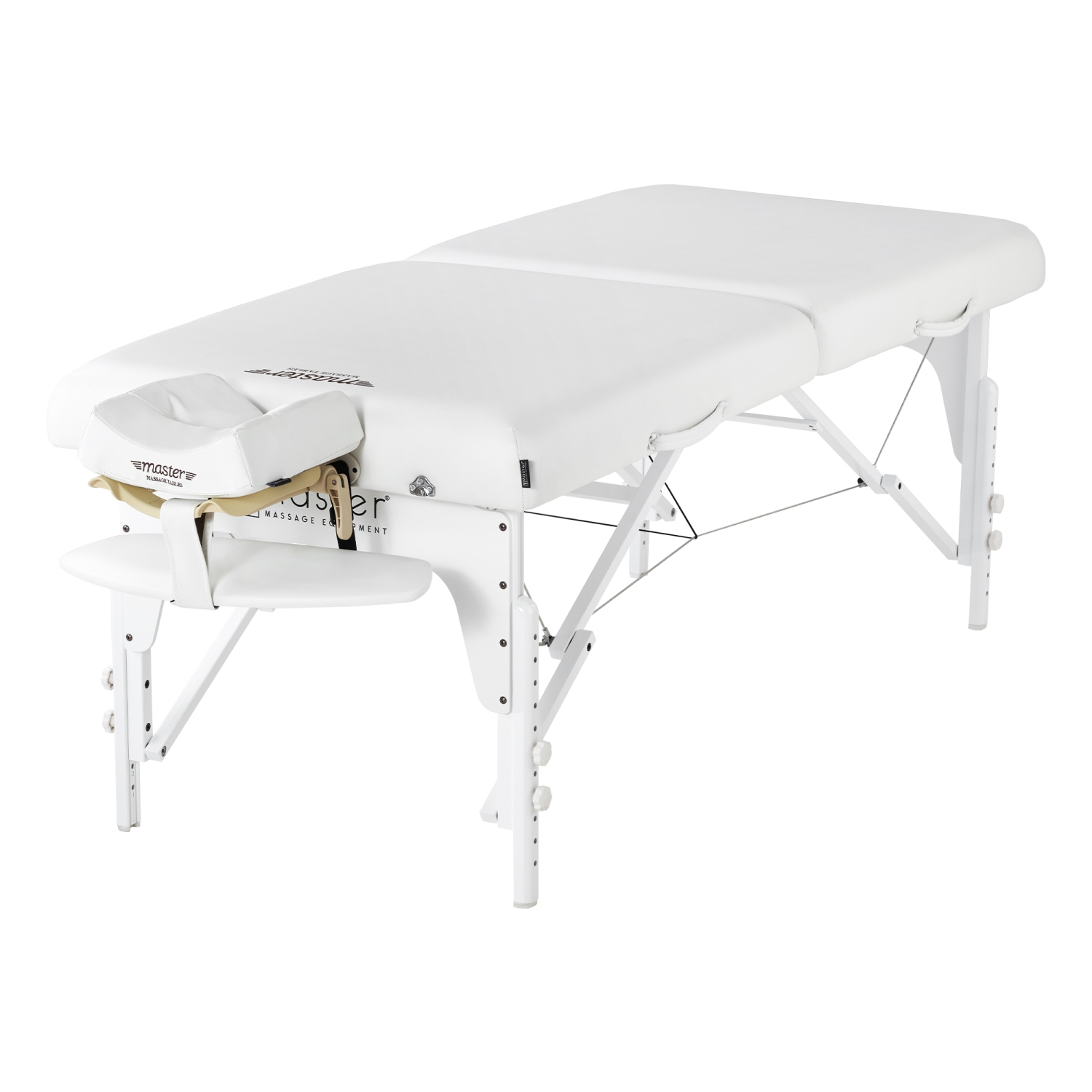 Master Massage 31" Extra Wide Montclair Pro Memory Foam Portable Massage Table Package with Reiki - Snow White