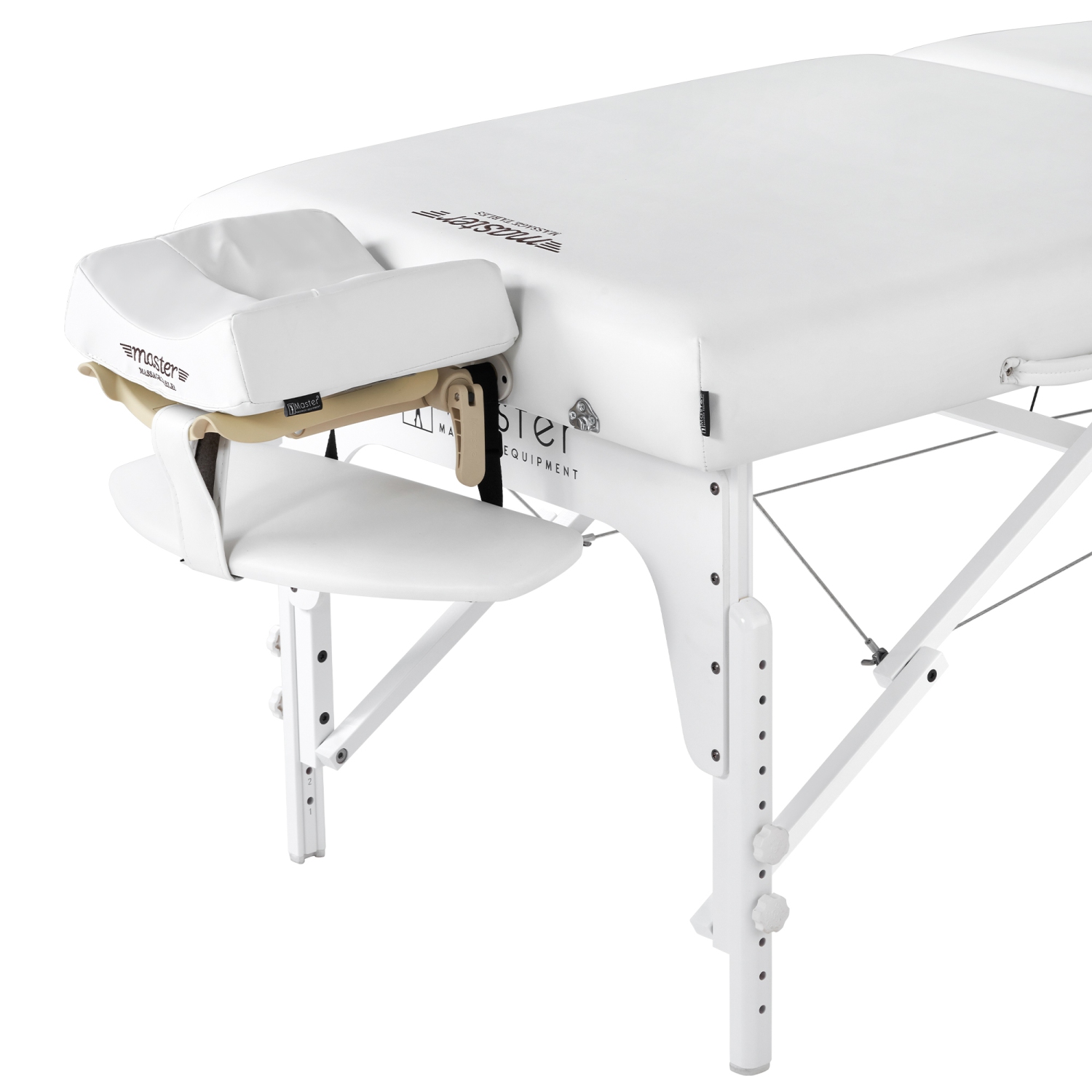 Master Massage 31" Extra Wide Montclair Pro Memory Foam Portable Massage Table Package with Reiki - Snow White