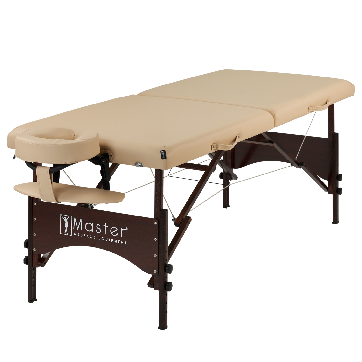 Master Massage 28" Argo Portable Massage Table in Cream with Walnut Legs- Spa Bed for Tabletop Exercise & Massage- Beauty Bed Tattoo Bed- Lash Table