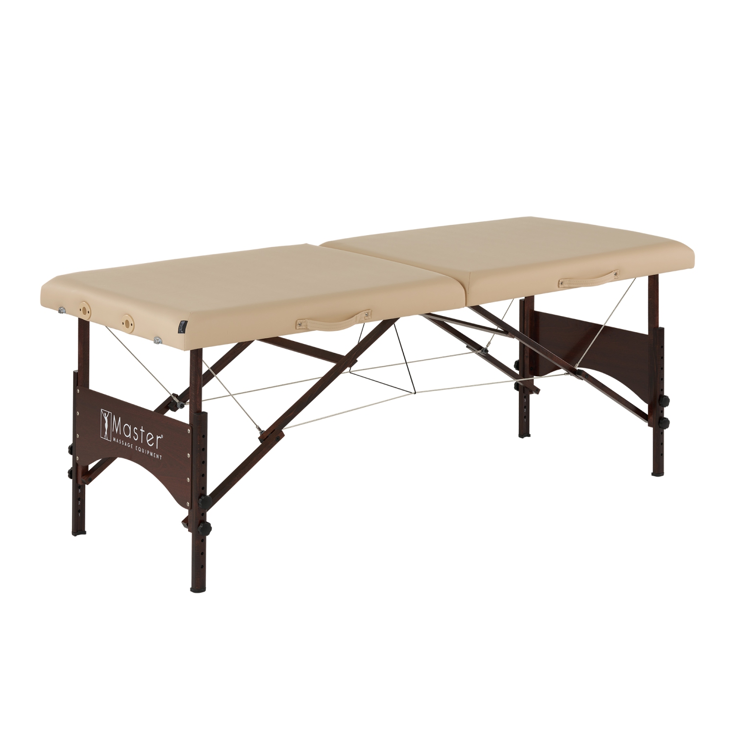 Master Massage 28" Argo Portable Massage Table in Cream with Walnut Legs- Spa Bed for Tabletop Exercise & Massage- Beauty Bed Tattoo Bed- Lash Table