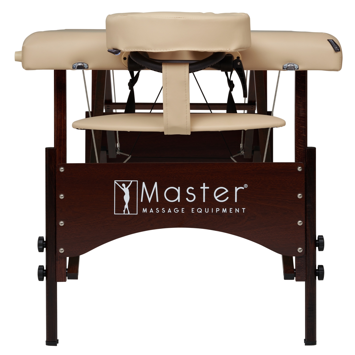 Master Massage 28" Argo Portable Massage Table in Cream with Walnut Legs- Spa Bed for Tabletop Exercise & Massage- Beauty Bed Tattoo Bed- Lash Table