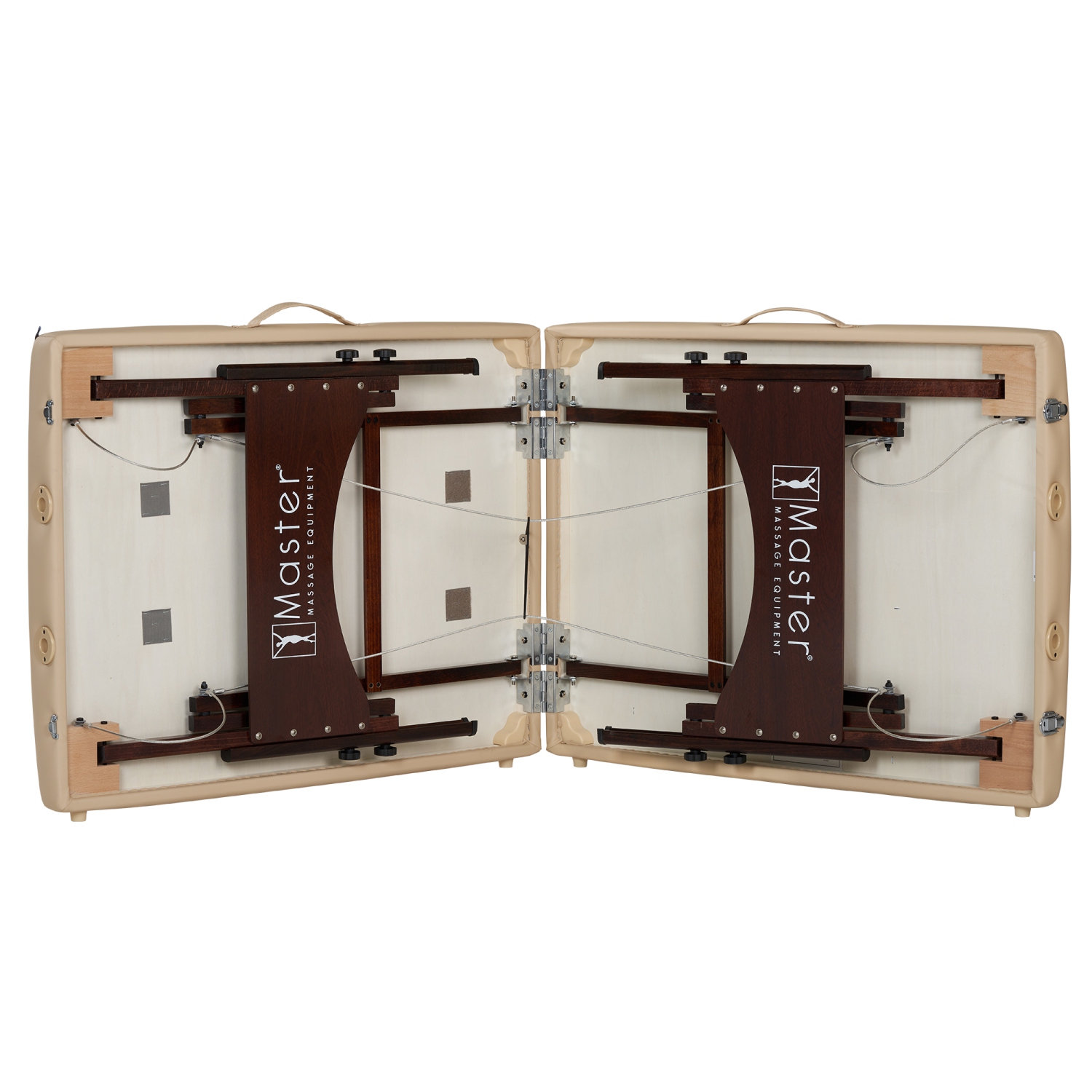 Master Massage 28" Argo Portable Massage Table in Cream with Walnut Legs- Spa Bed for Tabletop Exercise & Massage- Beauty Bed Tattoo Bed- Lash Table