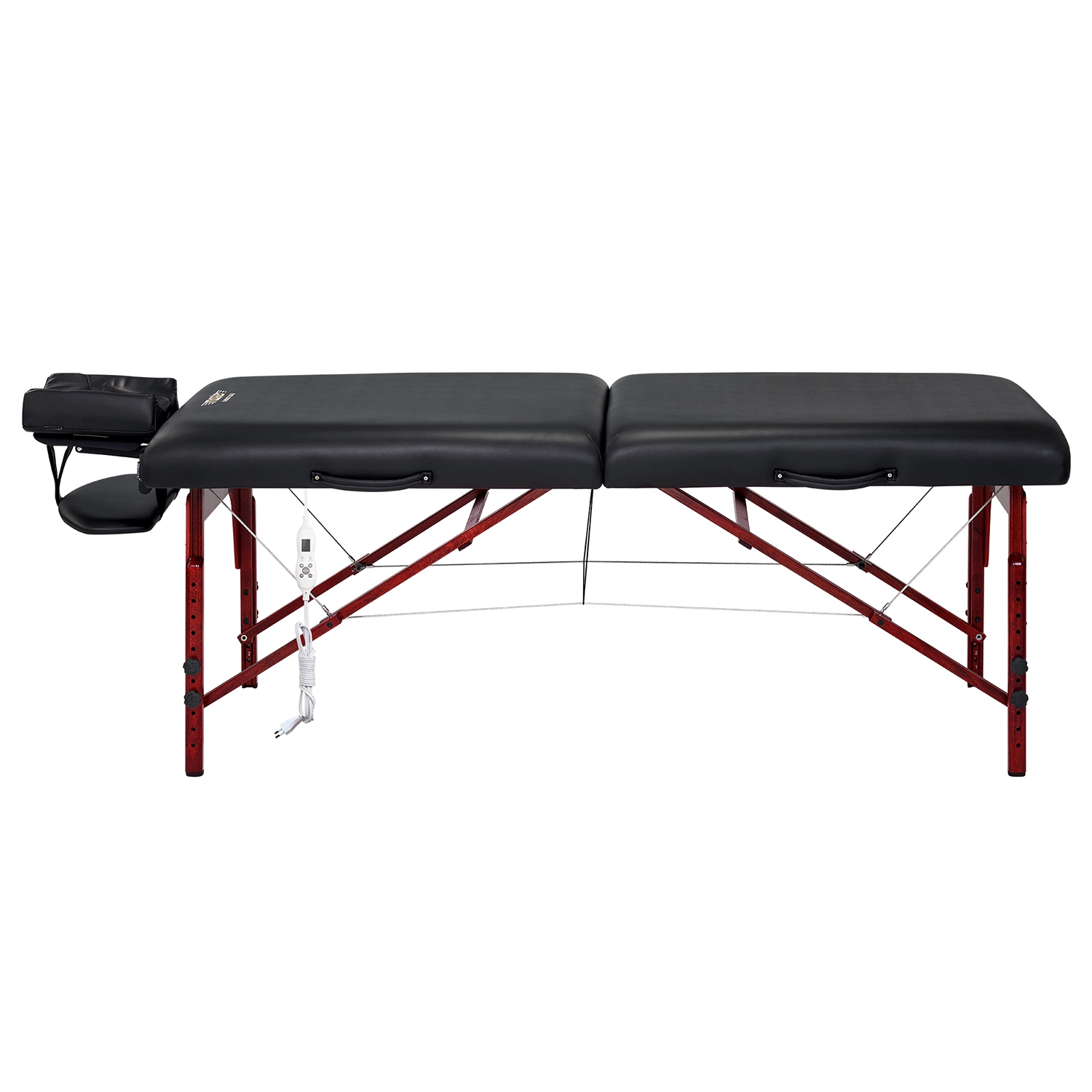 31" Montclair ThermaTop™ Master Massage Portable Massage Table with Memory Foam, Reiki Panels, & Shiatsu Cables(Black& Mahogany) Esthetician Bed-