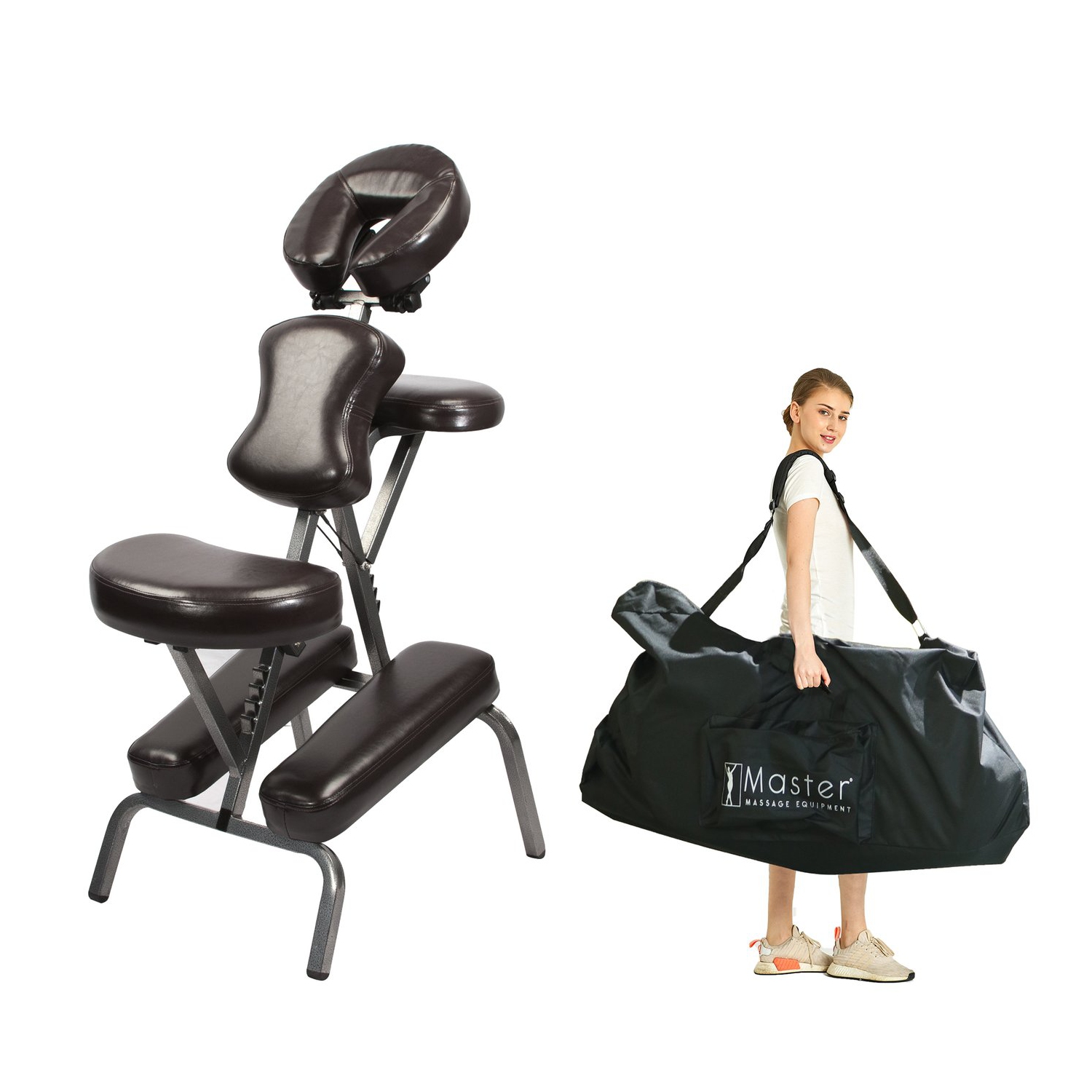 Master Massage Bedford Portable Chair Professional Package 1count, Coffee, 1 Count