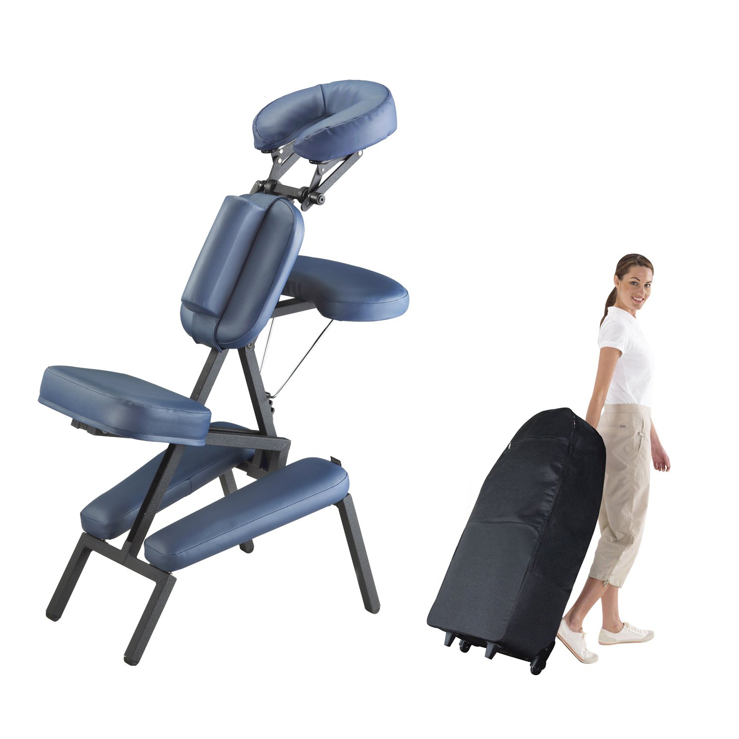 Master Massage Professional Portable Massage Chair, Royal Blue