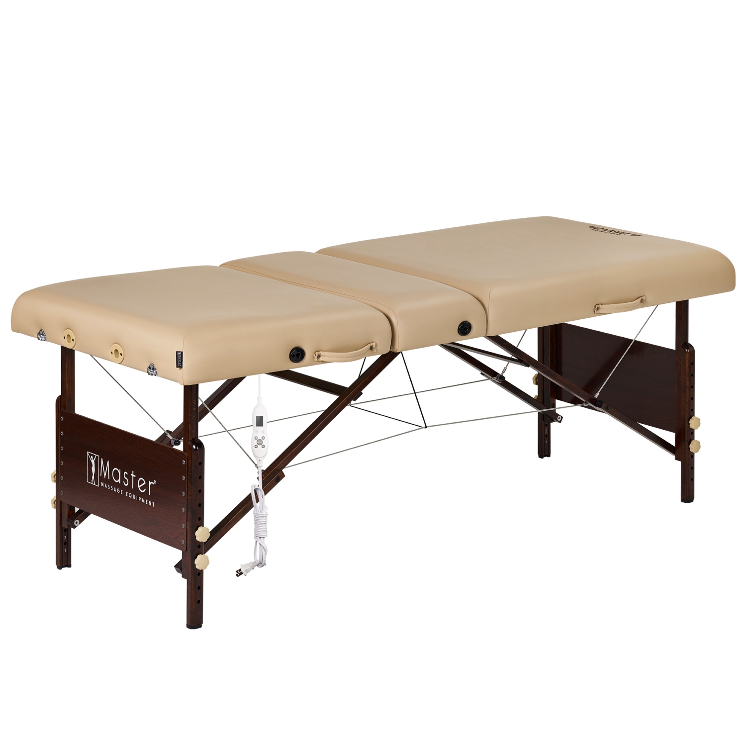 Master Massage 30" Del Ray Beauty Salon Lash Bed with Therma Top-Heated Portable Massage Table Package-Wooden Tattoo Table with 3 Section Tilting