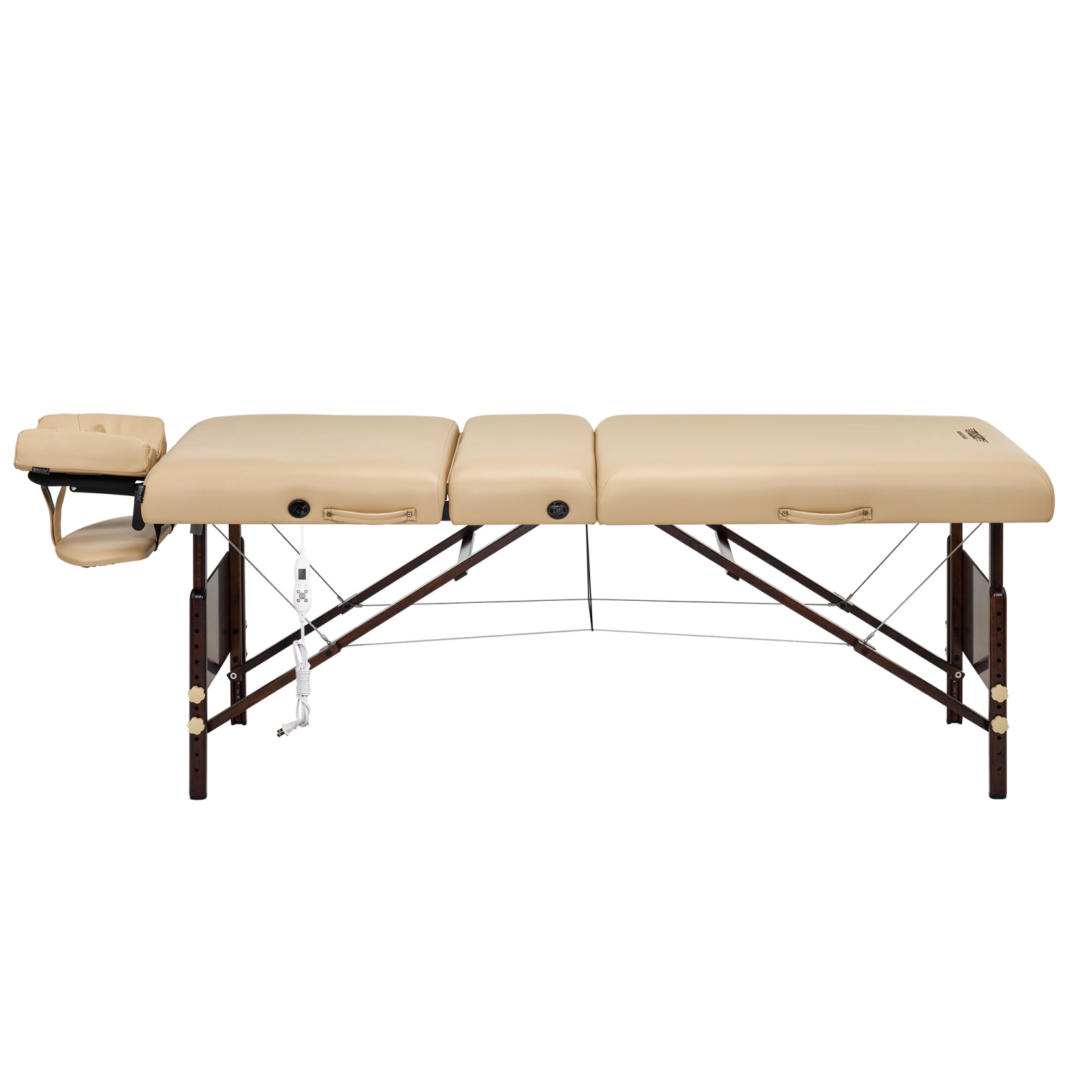 Master Massage 30" Del Ray Beauty Salon Lash Bed with Therma Top-Heated Portable Massage Table Package-Wooden Tattoo Table with 3 Section Tilting
