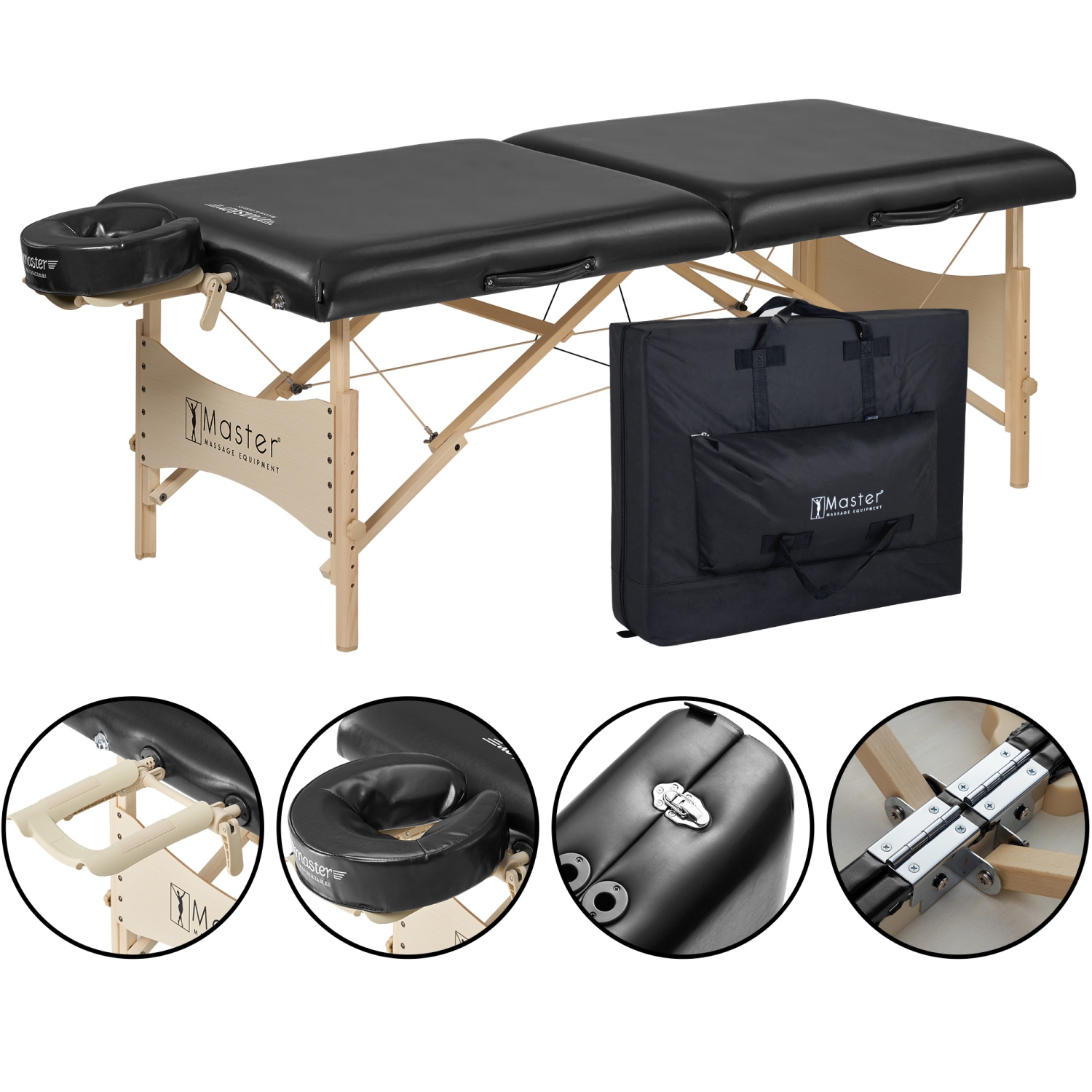 Master Massage 30" Balboa Portable Massage and Exercise Table Beauty Bed in Black Luster