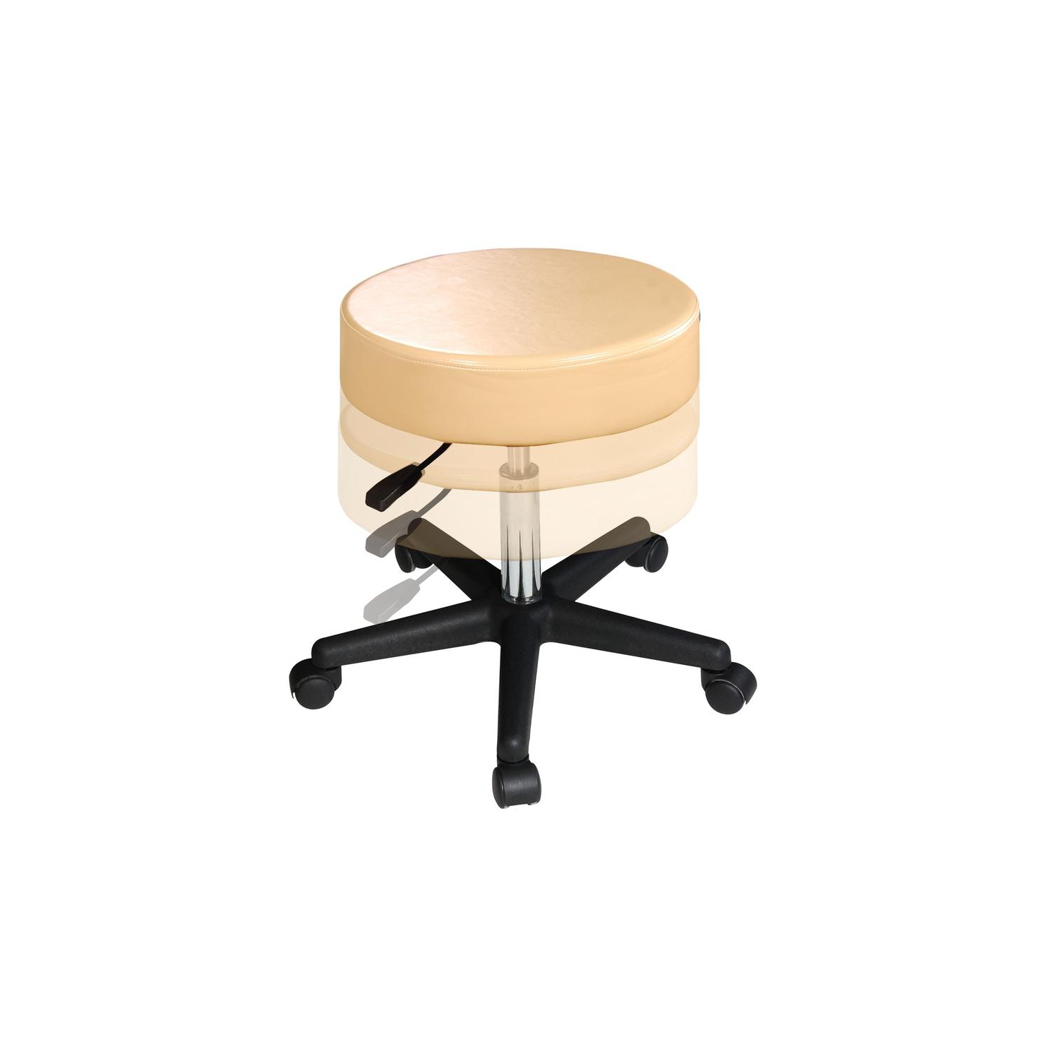 Master Massage Versatile Height Adjustable Rolling Swivel Hydraulic Stool for Salon,Beauty, Home and Office - Cream
