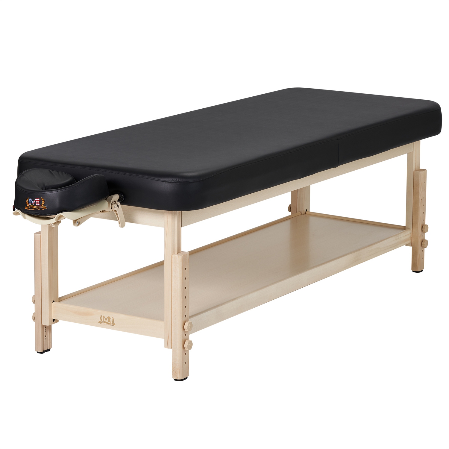 Table de massage stationnaire en bois de 30&nbsp;po MT Harvey Comfort de Master Massage, noir, thérapie à hauteur réglable Clinique Salon Beauté Lit