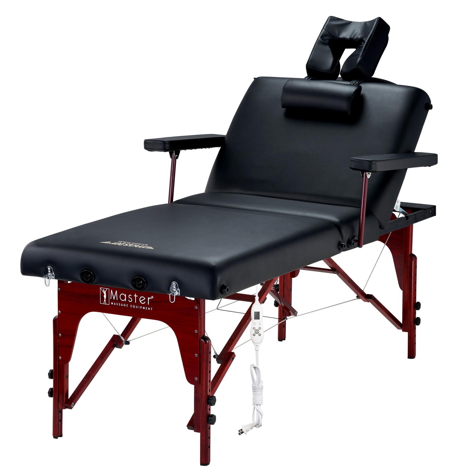 Master Massage 31" Montclair Salon Spa Beauty Therma Top Best Portable Heated Folding Massage Table Bed Couch Package for Facial Tattoo, Black Color