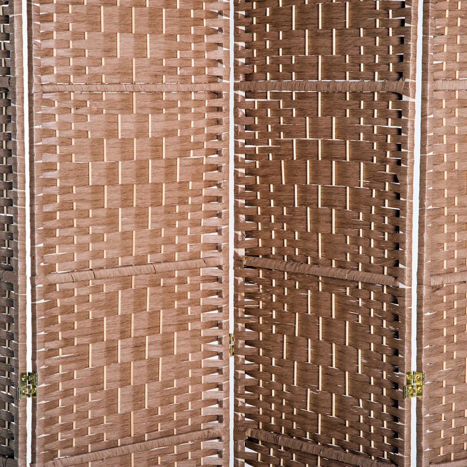 HOMCOM 4 Panels Room Divider, 6 Ft Tall Indoor Portable Folding Privacy Screens, Hand-Woven Double Hinged Freestanding Partition Wall Divider for