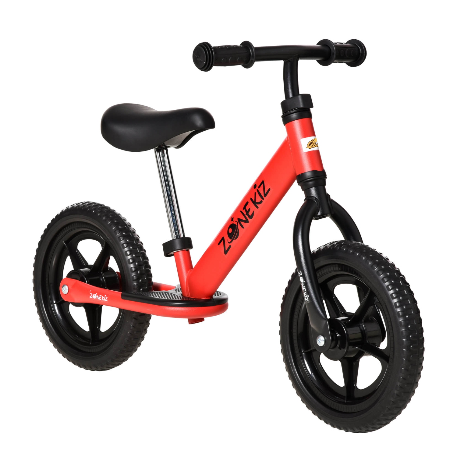 Qaba 12" Kids Balance Bike No Pedal Bicycle Adjustable Seat and Handlebar Training Toddler Bike 3 - 5 Years Red