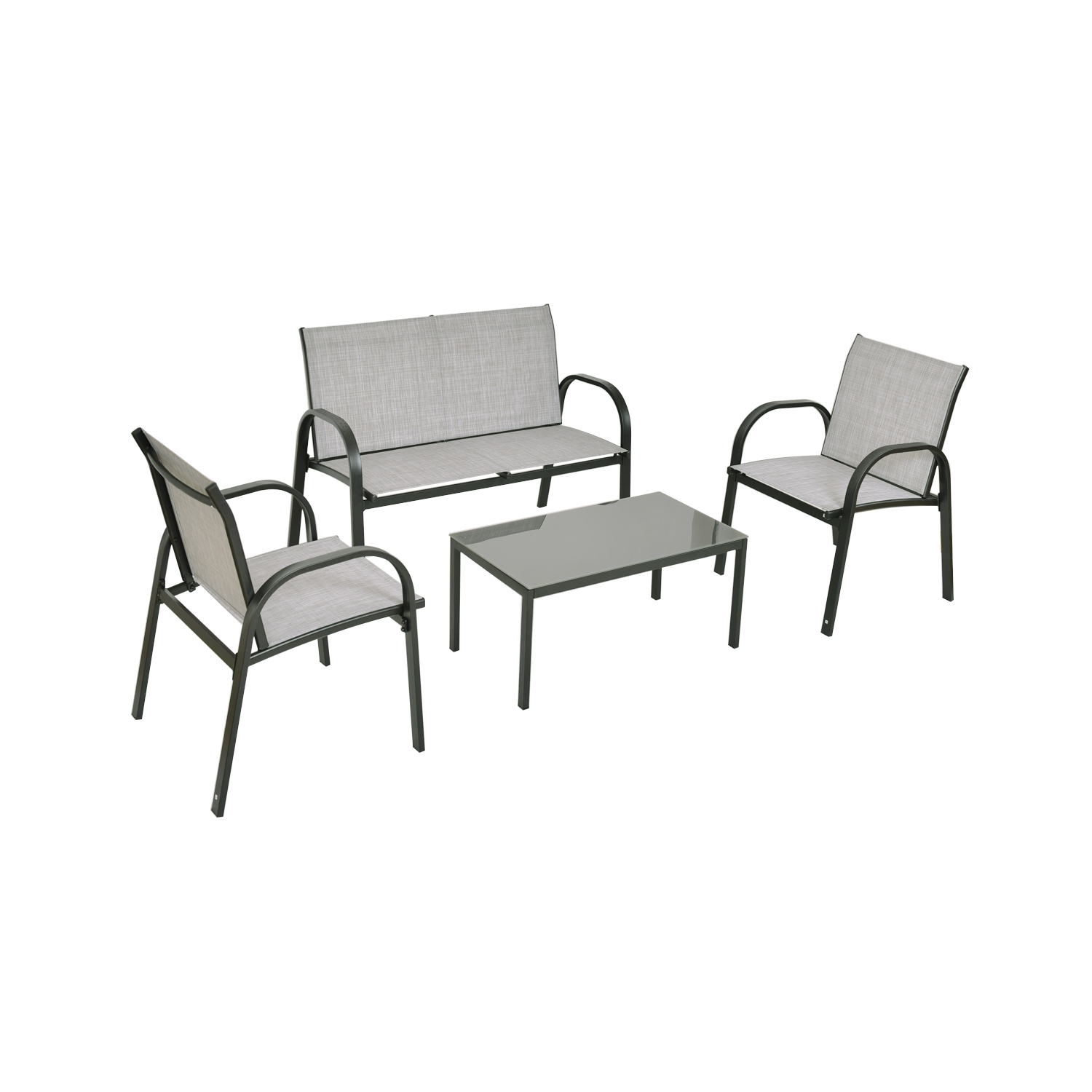 Topbuy 4PCS Chairs Set Coffee Table Patio Garden Modern Furniture Brand New