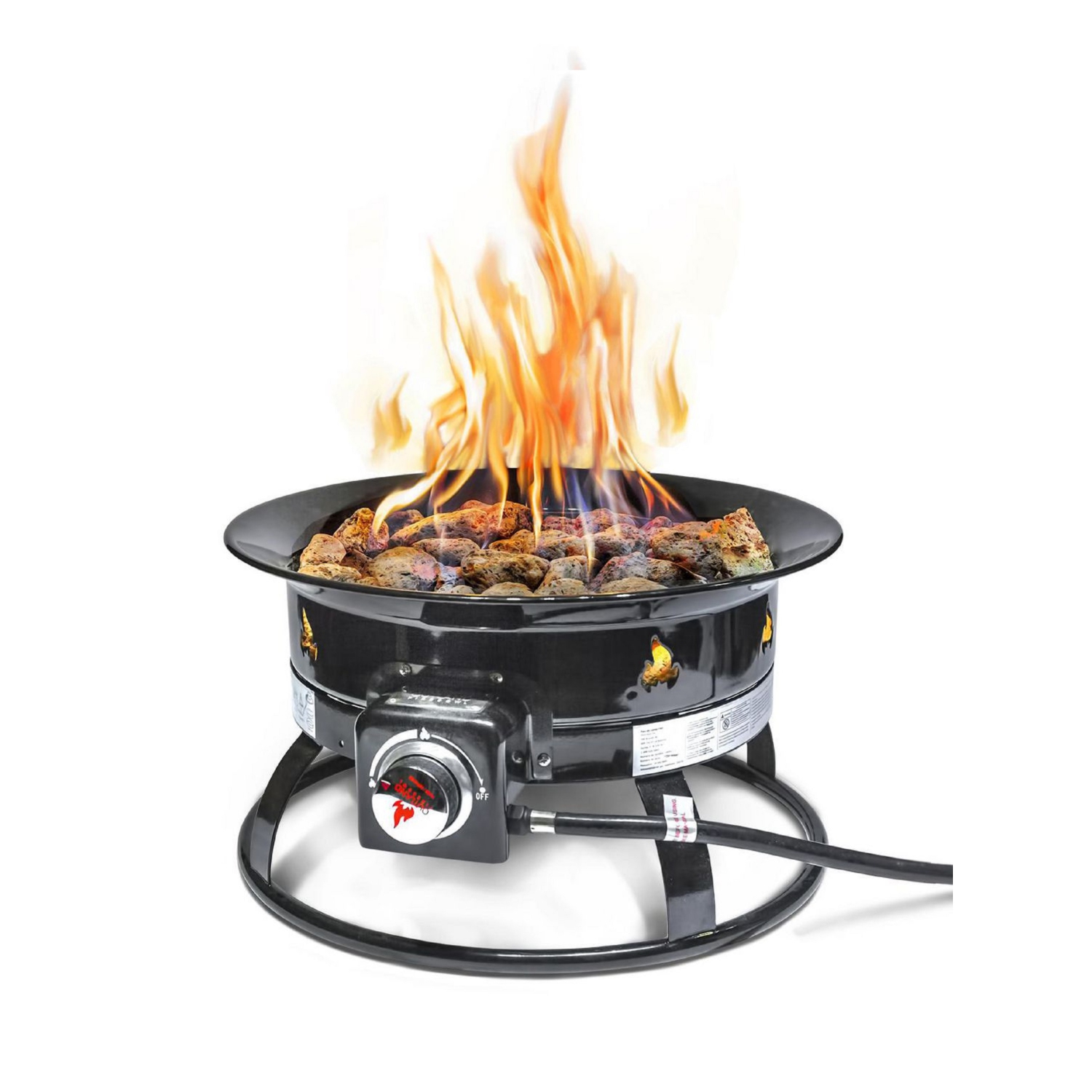Outland Firebowl. 58,000 BTUs Lightweight and Portable Outland Firebowl Portable Propane Fire Pit Features Stainless Steel Burner
