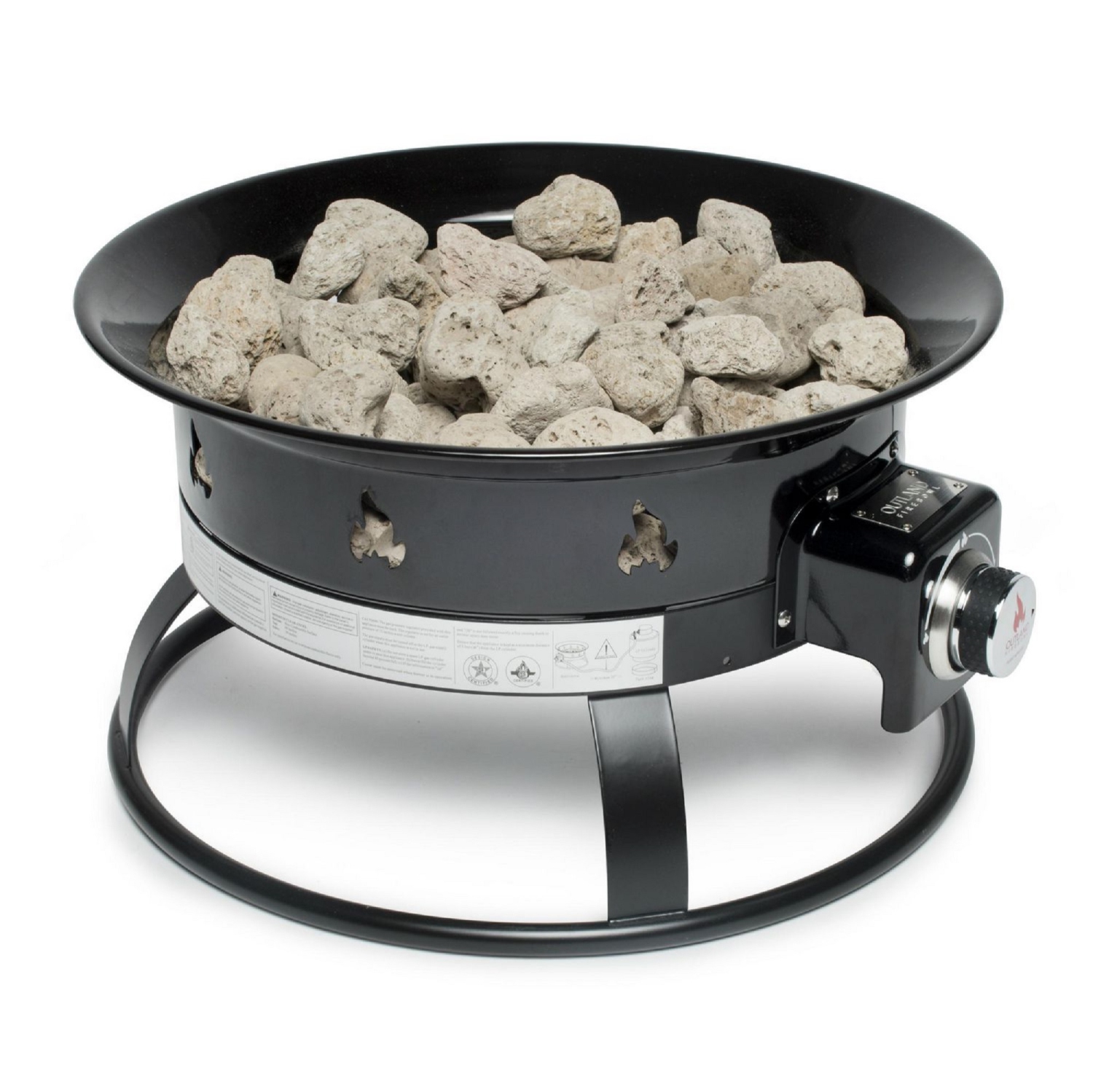 Outland Firebowl. 58,000 BTUs Lightweight and Portable Outland Firebowl Portable Propane Fire Pit Features Stainless Steel Burner