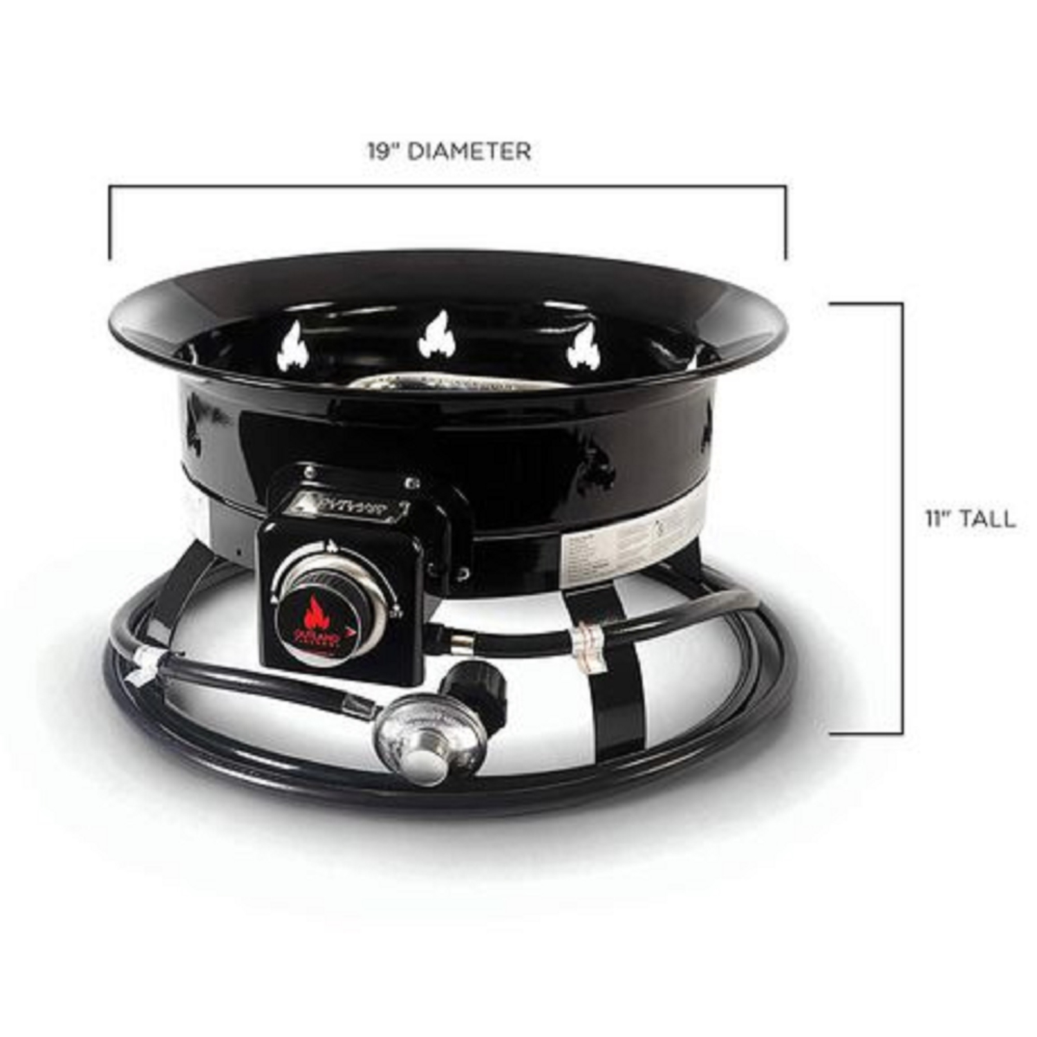 Outland Firebowl. 58,000 BTUs Lightweight and Portable Outland Firebowl Portable Propane Fire Pit Features Stainless Steel Burner