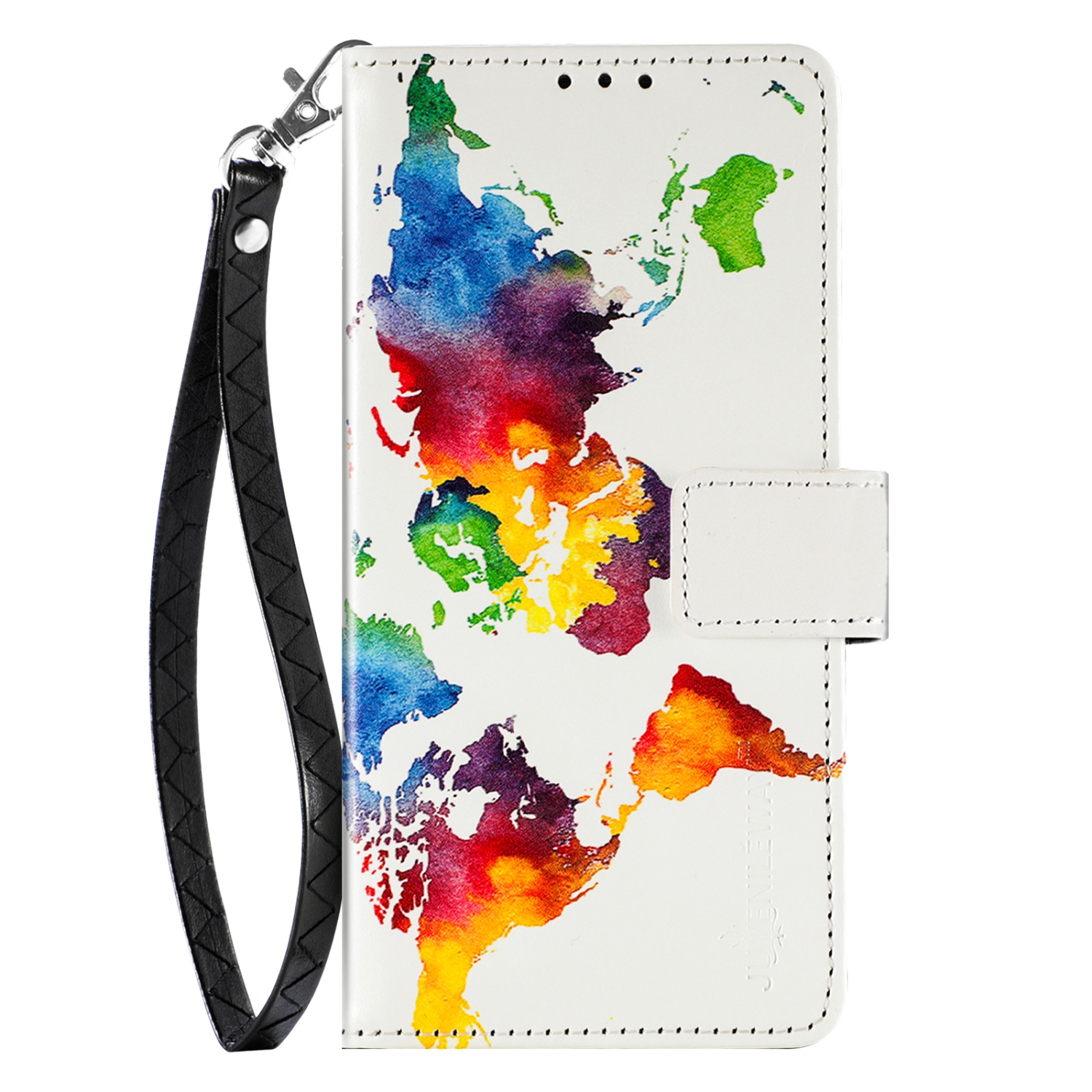 Juvenileway™ Design Folio Series Style Reassurance Flip Case for Apple iPhone 13 Pro Max – World