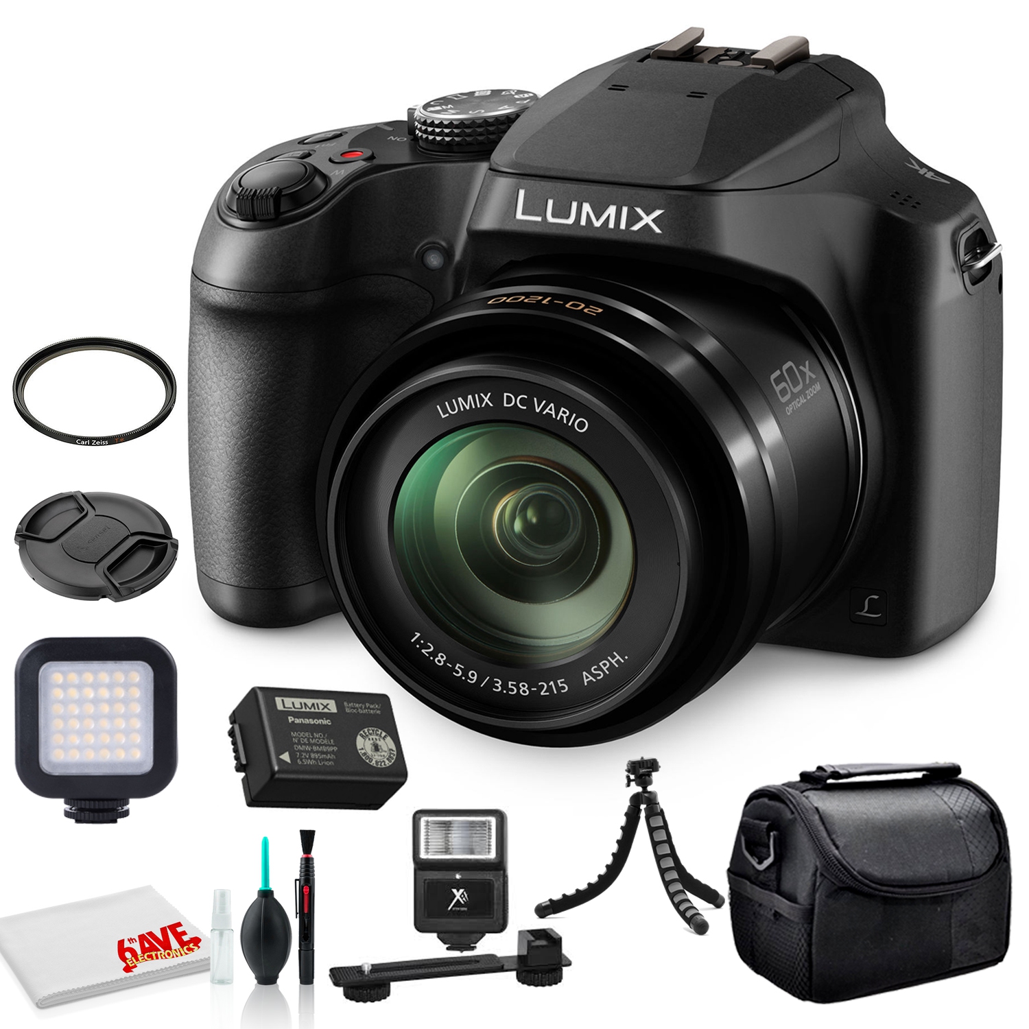 Panasonic Lumix DC-FZ80 Digital Camera (DC-FZ80K) - Bundle -