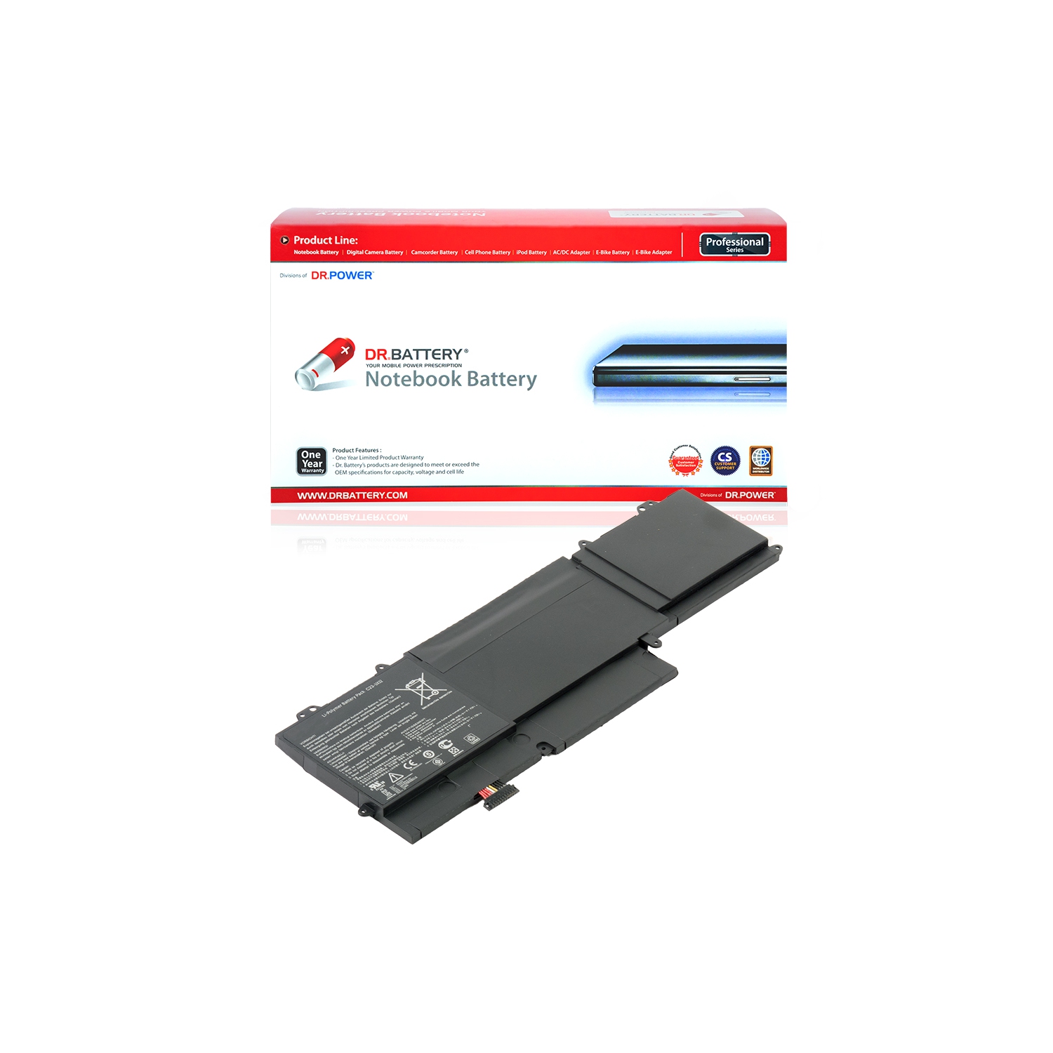 DR. BATTERY - Replacement for Asus ZenBook UX32VD-R4020P / UX32VD-R4029H / UX32VD-R4030P / UX32VD-R4032H / C23-UX32 [7.4V / 6520mAh / 48Wh] ***Free