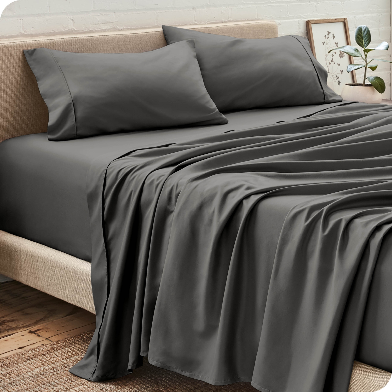 Bare Home Sheet Set - Premium 1800 Ultra-Soft Microfiber - Double Brushed - Hypoallergenic - Wrinkle Resistant