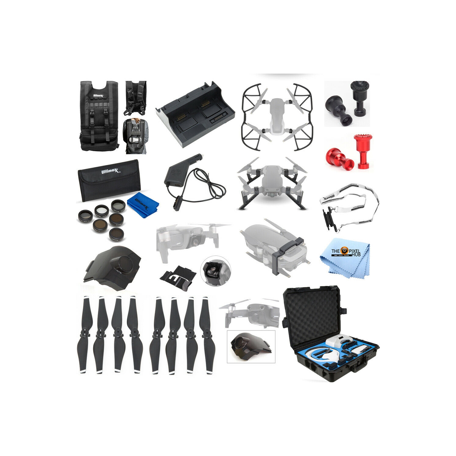 Kit d'accessoires DJI Mavic Air avec boîtier étanche, kit de filtre, chargeur, accessoires et plus