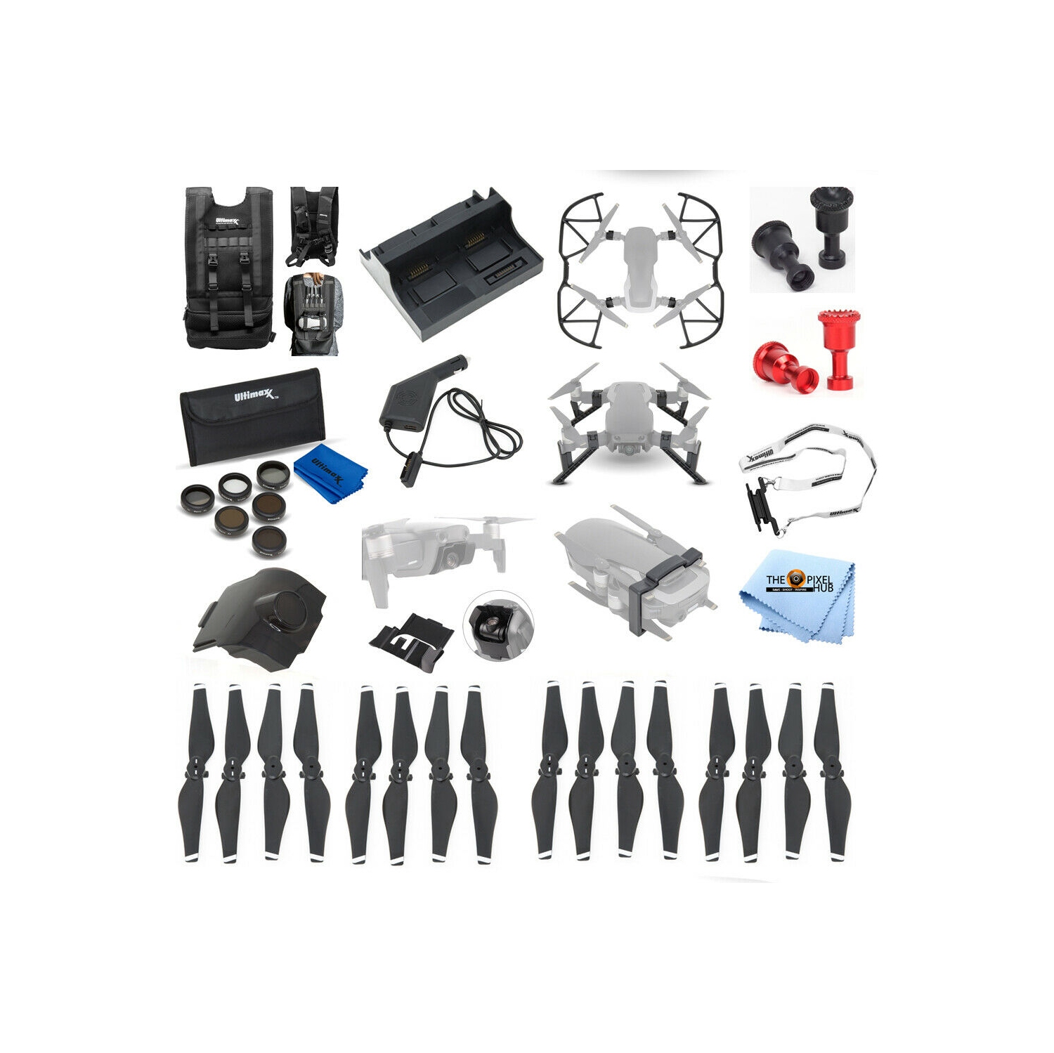 DJI Mavic Air Accessory Kit with Carry Vest, Filter Kit, Charger Hub, Props and Much More