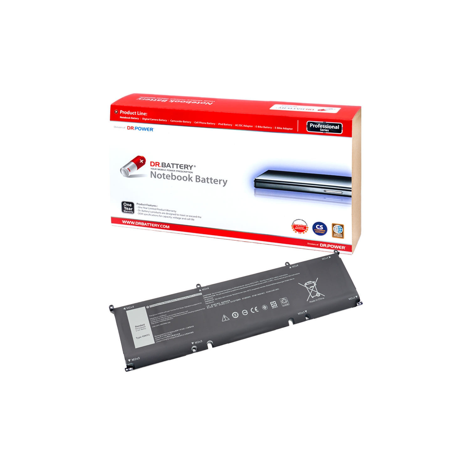 DR. BATTERY - Replacement for Dell XPS 15 9500 / 15 9500 CORE i7 4K UHD / 69KF2 / 70N2F / M59JH [11.4V / 7545mAh / 86Wh] ***Free Shipping***