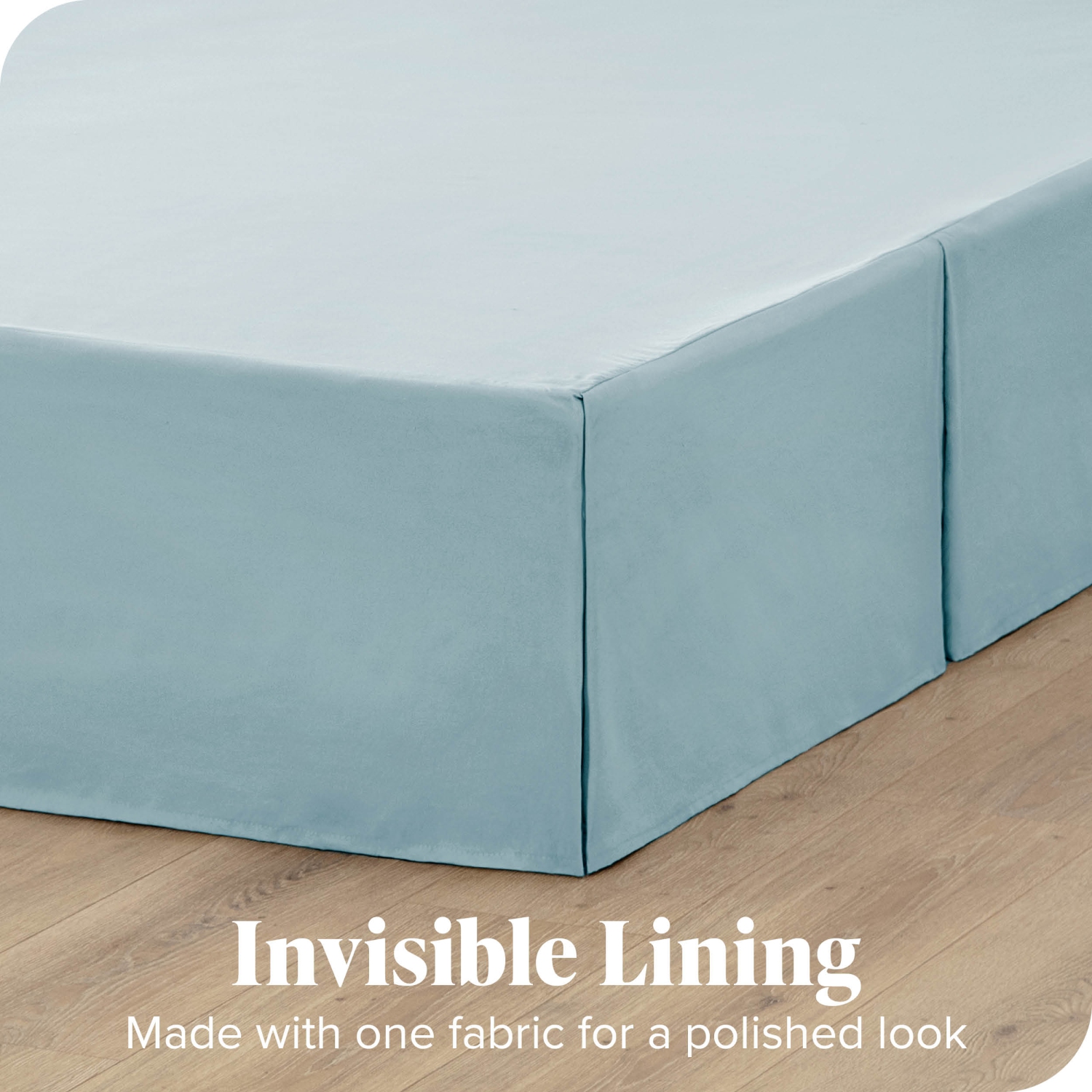 Bare Home Bed Skirt Double Brushed Premium Microfiber, 15-Inch Tailored Drop Pleated Ruffle, 1800 Ultra-Soft, Shrink Resistant - Queen, Light Blue