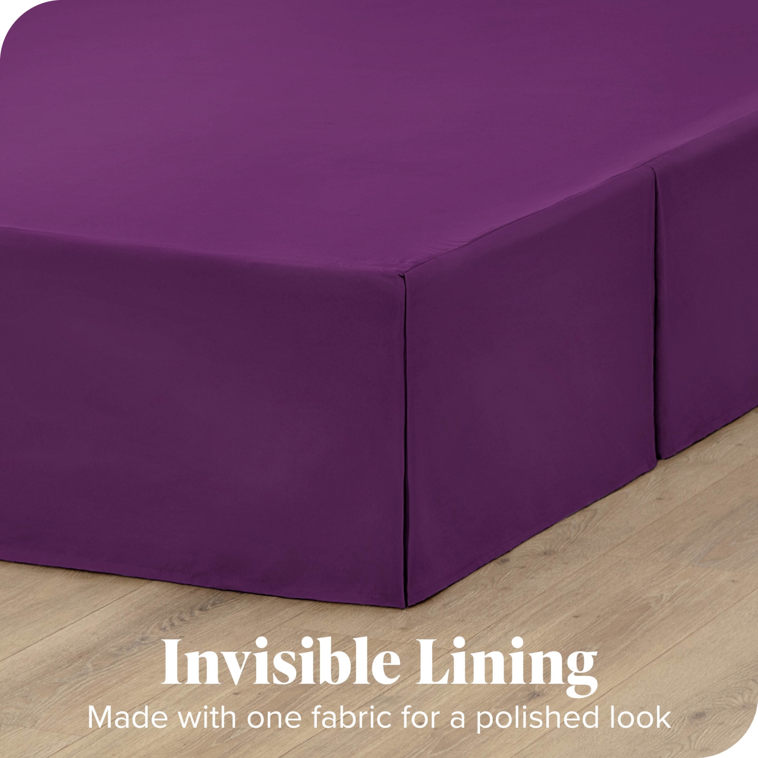 Bare Home Bed Skirt Double Brushed Premium Microfiber, 15-Inch Tailored Drop Pleated Ruffle, 1800 Ultra-Soft, Shrink Resistant - Queen, Plum