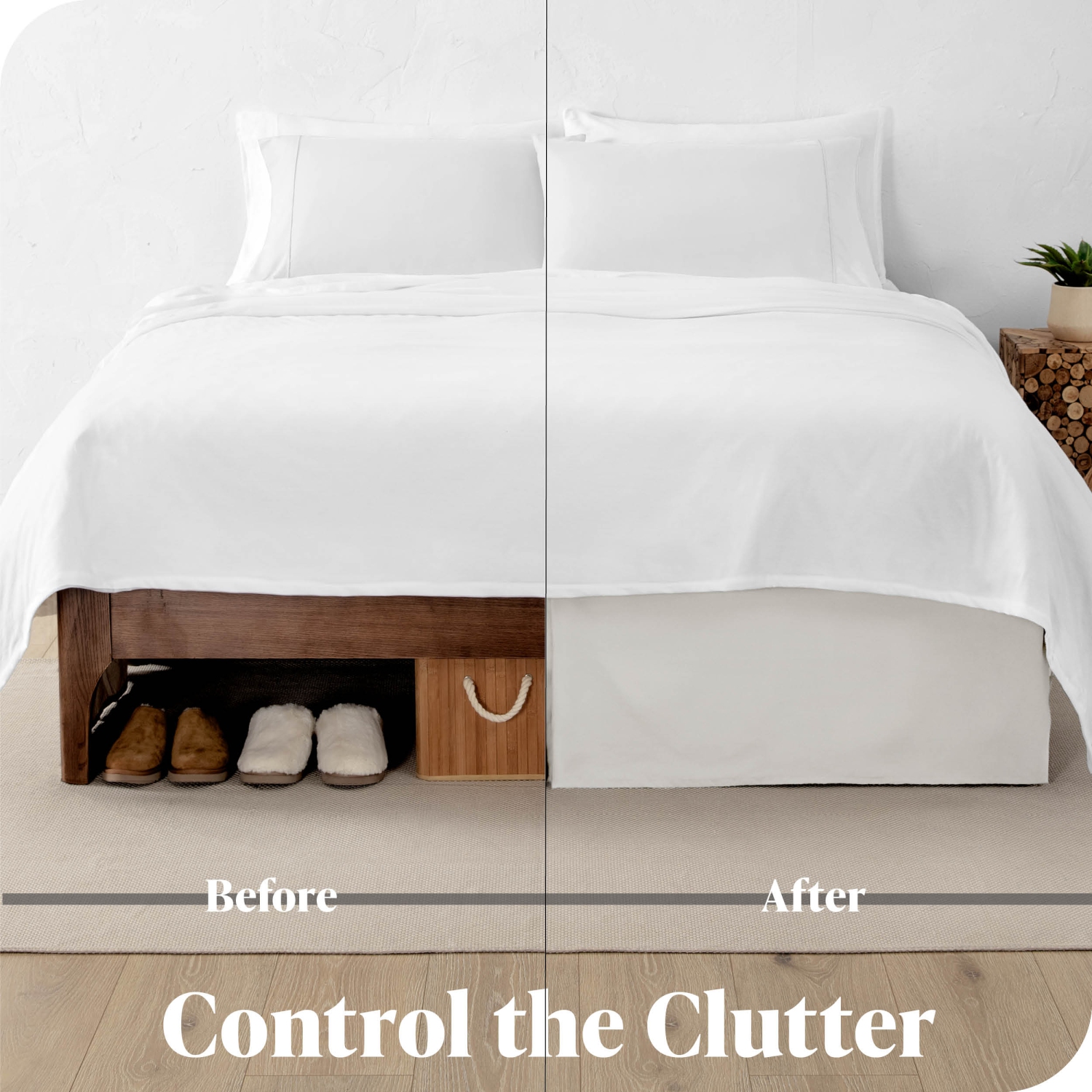 Bare Home Bed Skirt Double Brushed Premium Microfiber, 15-Inch Tailored Drop Pleated Ruffle, 1800 Ultra-Soft, Shrink Resistant - Twin XL, Cream