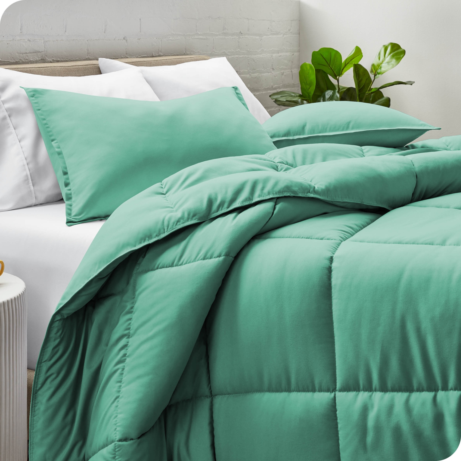 Bare Home Comforter Set - Goose Down Alternative - Ultra-Soft - Hypoallergenic - All Season Breathable Warmth - Twin/Twin XL, Turquoise