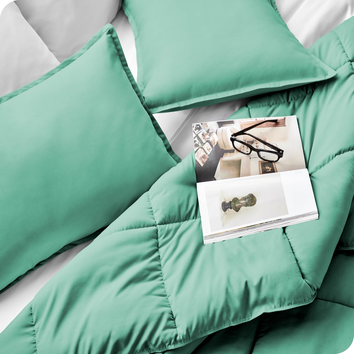 Bare Home Comforter Set - Goose Down Alternative - Ultra-Soft - Hypoallergenic - All Season Breathable Warmth - Twin/Twin XL, Turquoise