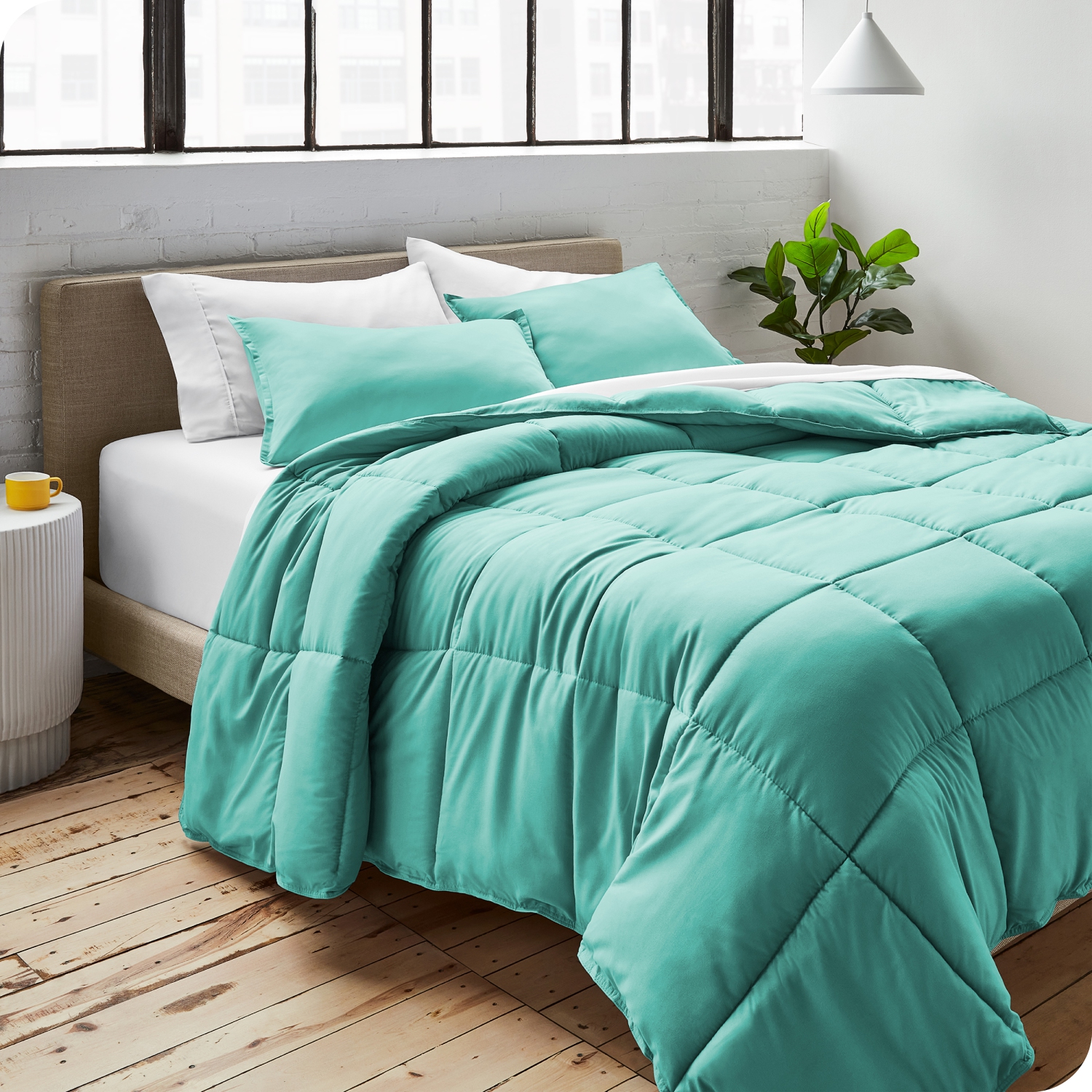 Bare Home Comforter Set - Goose Down Alternative - Ultra-Soft - Hypoallergenic - All Season Breathable Warmth - Twin/Twin XL, Turquoise