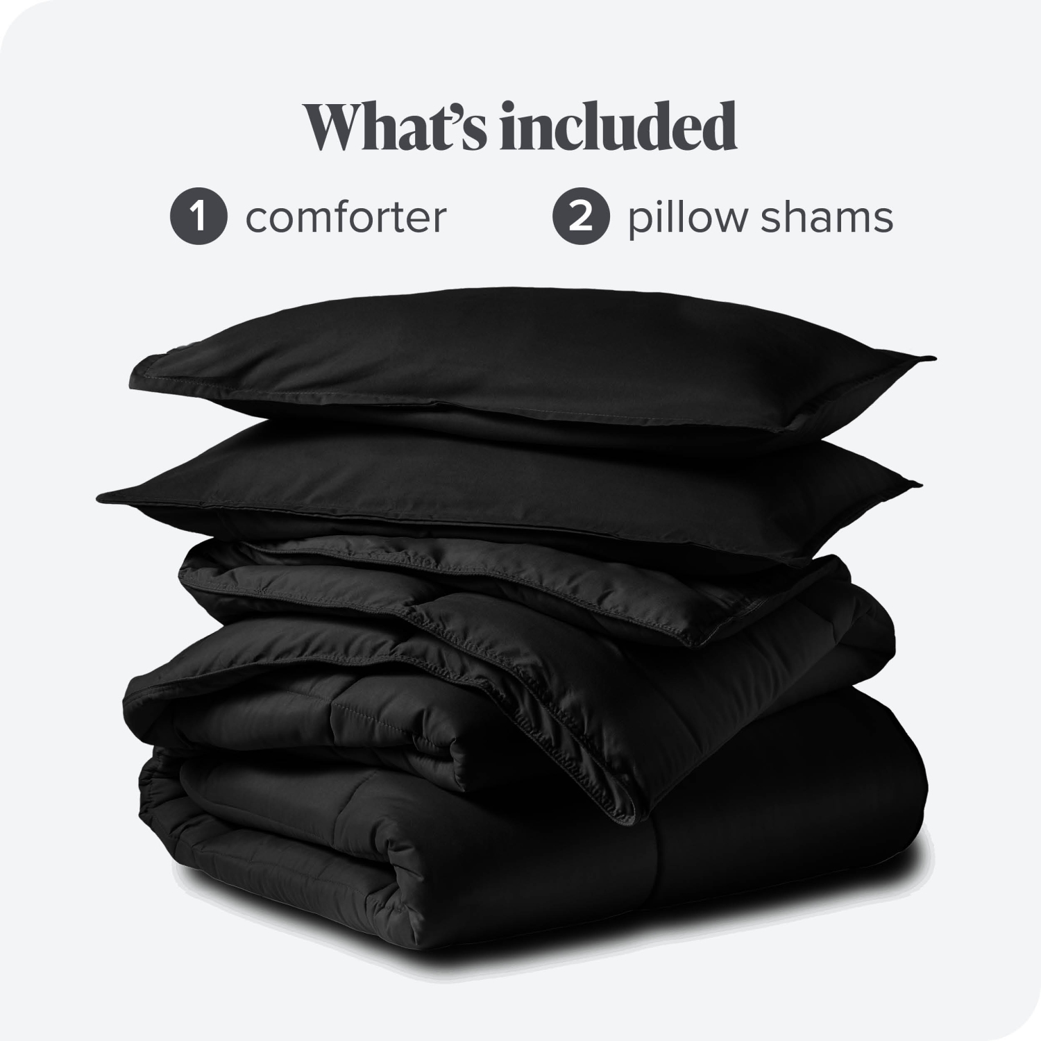 Bare Home Comforter Set - Goose Down Alternative - Ultra-Soft - Hypoallergenic - All Season Breathable Warmth - Full, Black