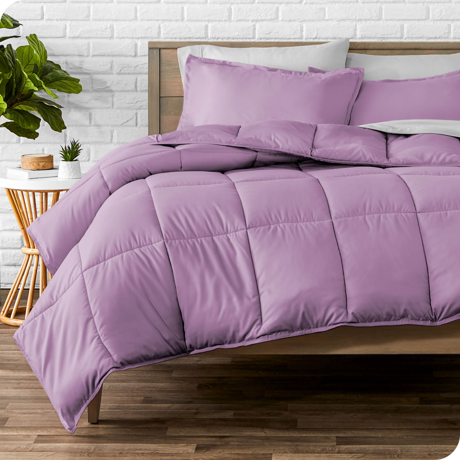 ENS. Édredon Bare Home - duvet d'oie - Ultra-doux - Hypoallergénique - chaleur toutes saisons - simple/jumeau TG, lavande