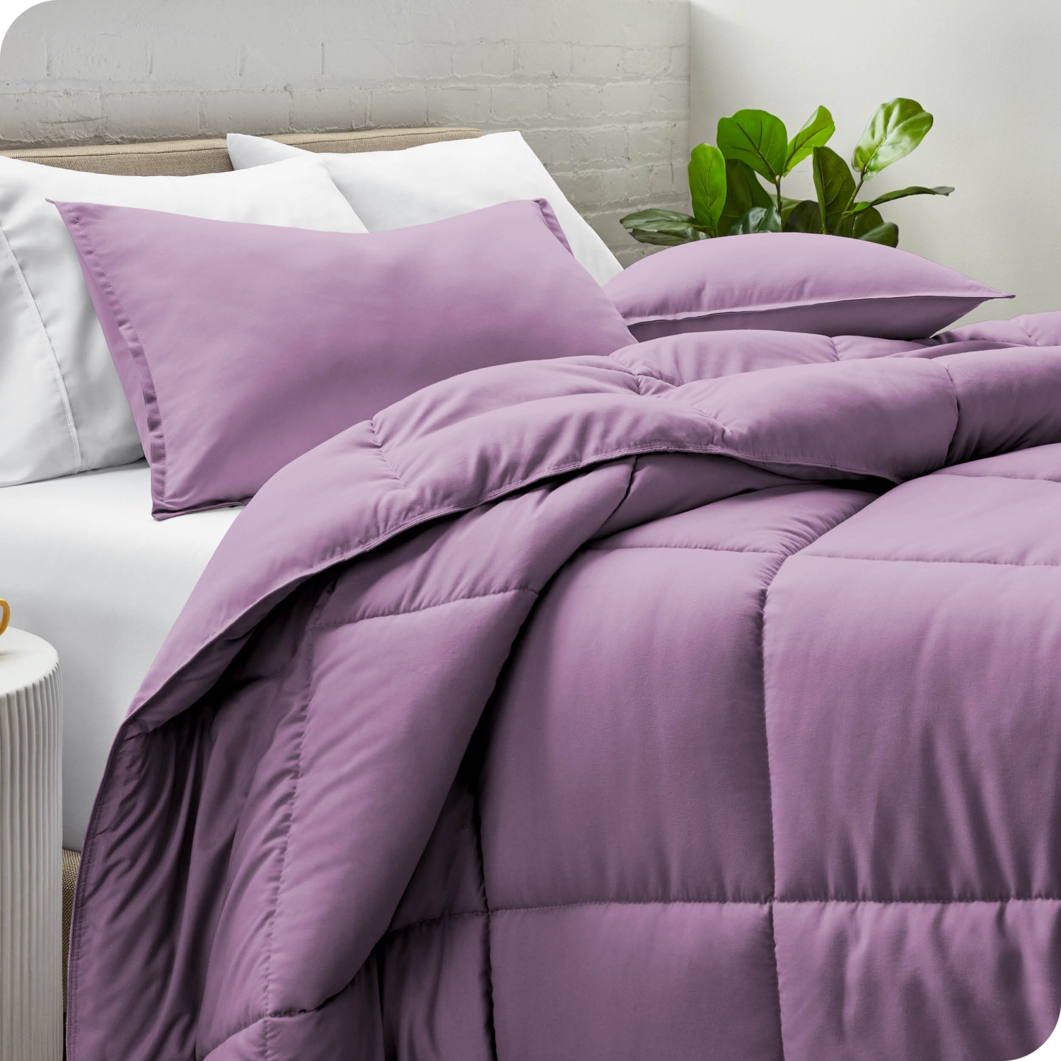 ENS. Édredon Bare Home - duvet d'oie - Ultra-doux - Hypoallergénique - chaleur toutes saisons - simple/jumeau TG, lavande