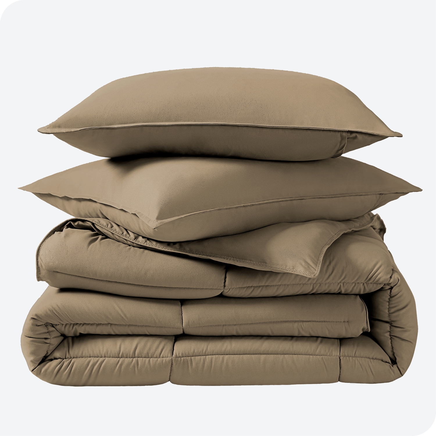 Bare Home Comforter Set - Goose Down Alternative - Ultra-Soft - Hypoallergenic - All Season Breathable Warmth - King/California King, Taupe