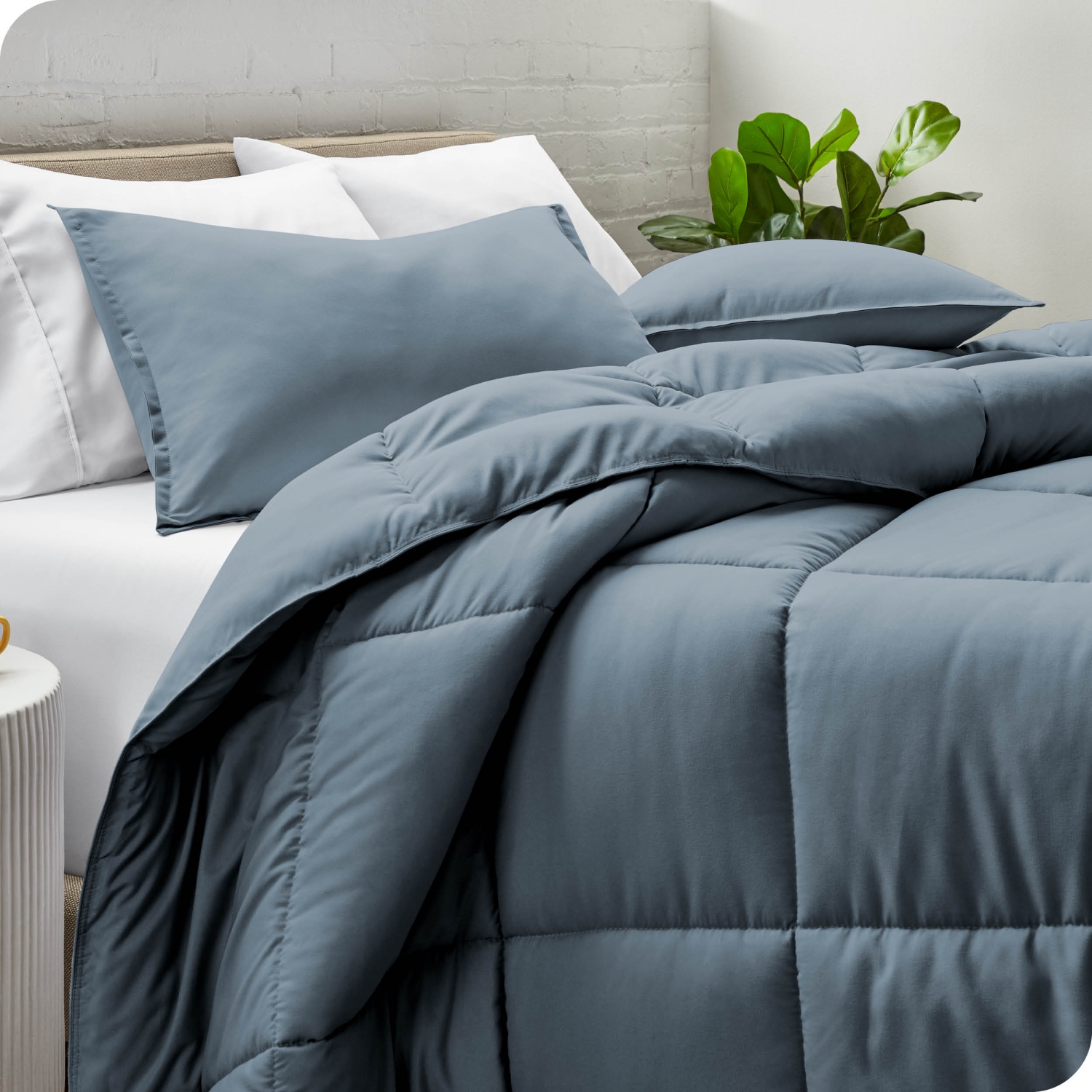 Bare Home Comforter Set - Goose Down Alternative - Ultra-Soft - Hypoallergenic - All Season Breathable Warmth - King/California King, Coronet Blue
