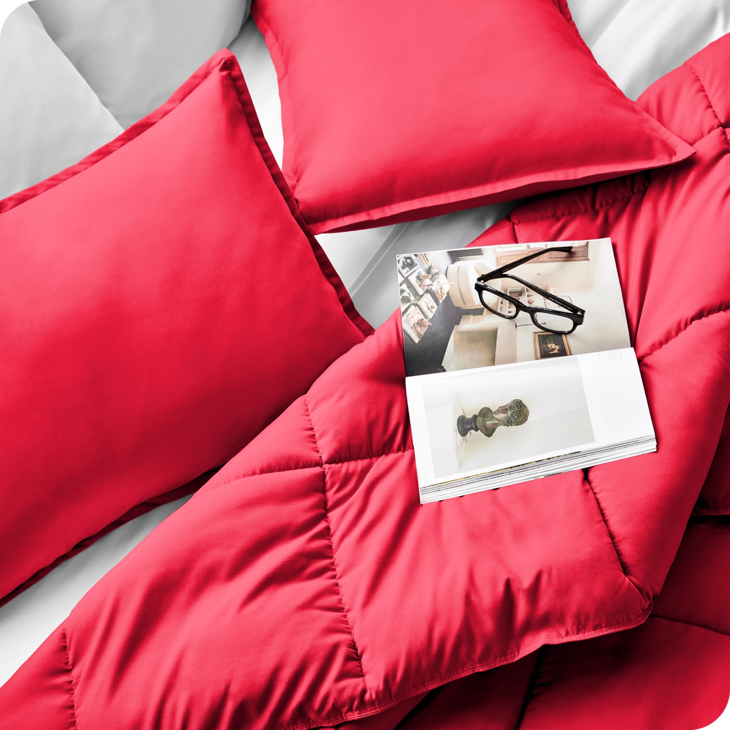 Bare Home Comforter Set - Goose Down Alternative - Ultra-Soft - Hypoallergenic - All Season Breathable Warmth - Twin/Twin XL, Pink