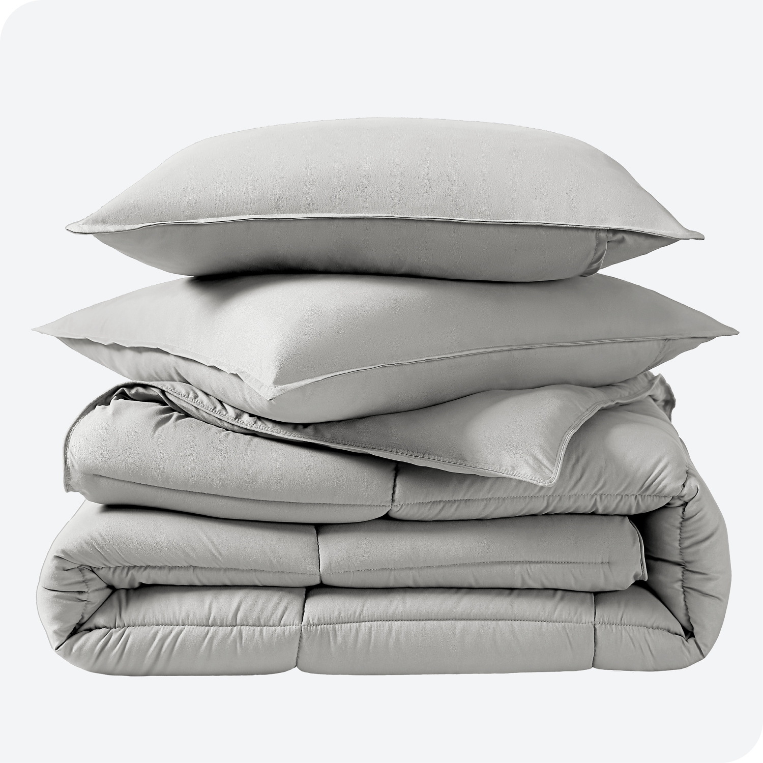ENS. Édredon Bare Home - duvet d'oie - Ultra-doux - Hypoallergénique - chaleur toutes saisons - très grand lit/très grand lit californien, gris pâle