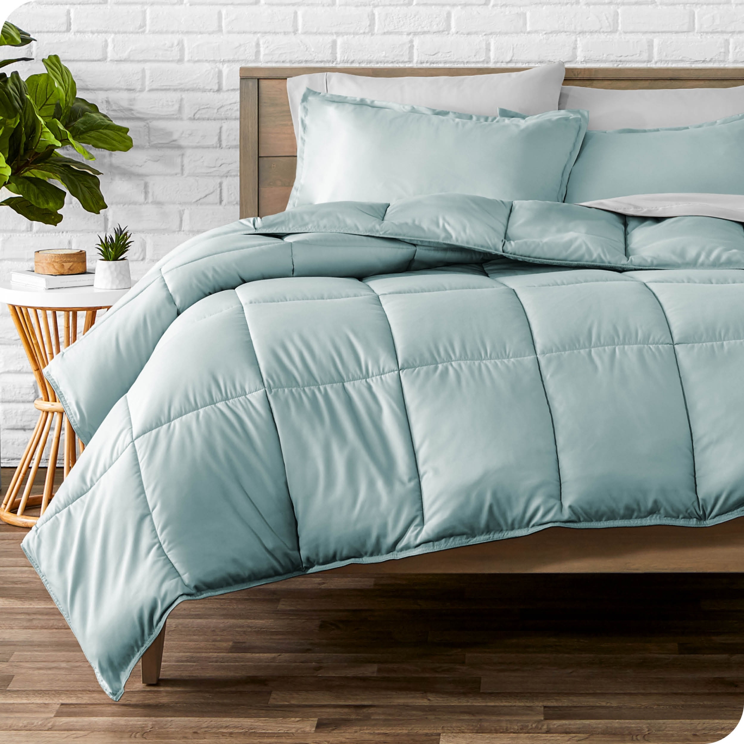 Ensemble de douillette Bare Home - duvet d'oie - Ultra-doux - Hypoallergénique - chaleur toutes saisons - lit simple TG, bleu pâle