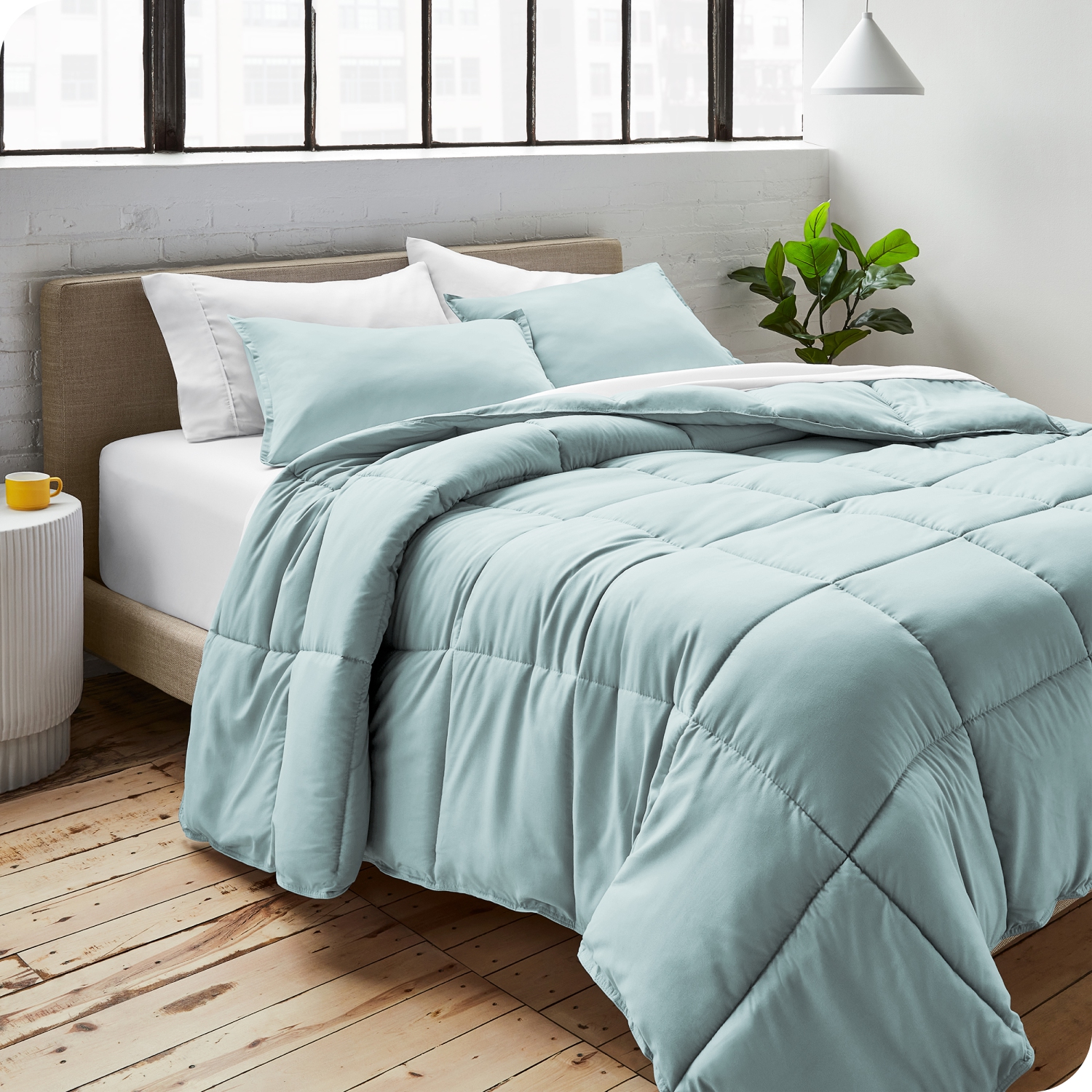 Ensemble de douillette Bare Home - duvet d'oie - Ultra-doux - Hypoallergénique - chaleur toutes saisons - lit simple TG, bleu pâle