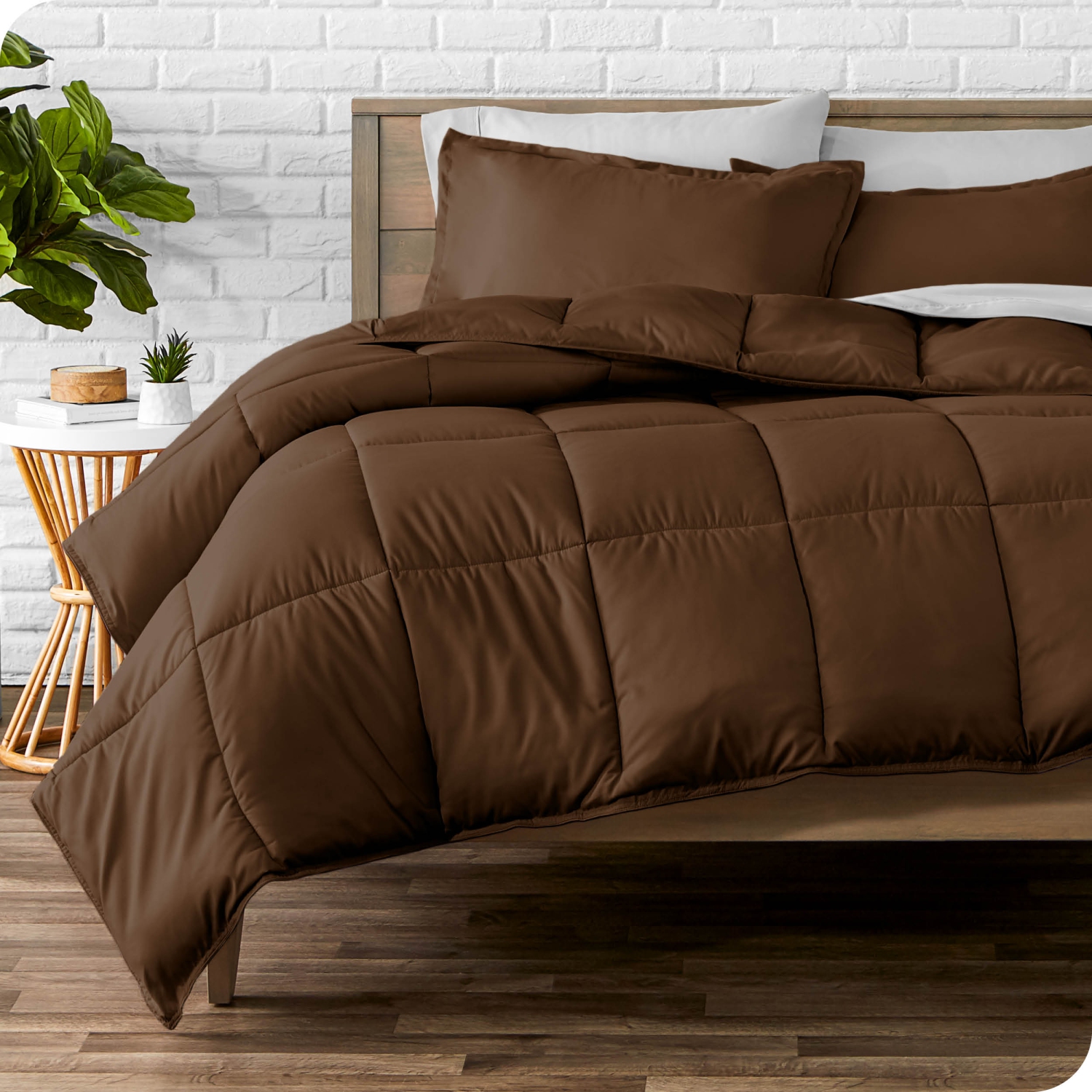 Bare Home Comforter Set - Goose Down Alternative - Ultra-Soft - Hypoallergenic - All Season Breathable Warmth - Twin/Twin XL, Cocoa