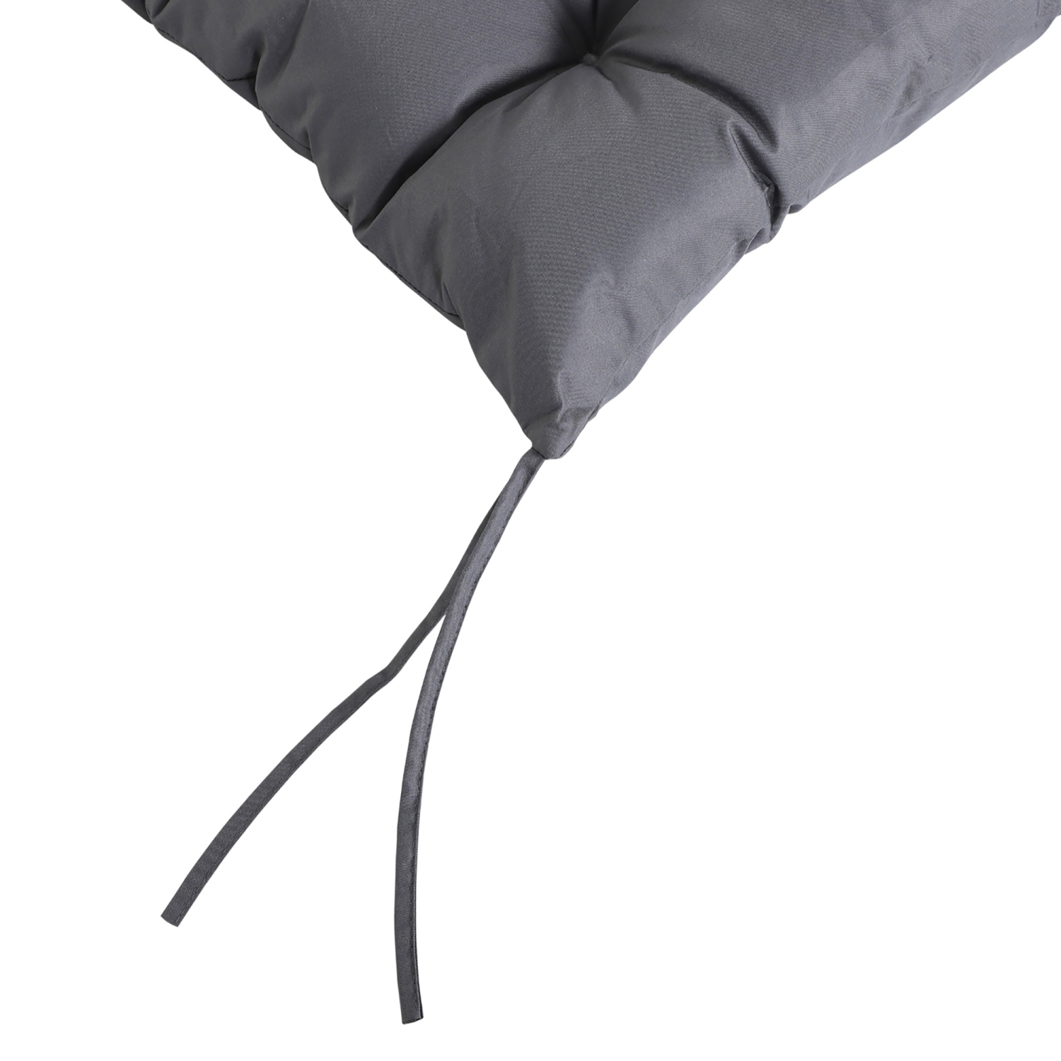 Outsunny Patio Chair Cushions Set of 2, 39" x 20" x 3" Outdoor Tufted Cushion Set with Ties for Indoor Outdoor Garden Furniture, Dark Grey